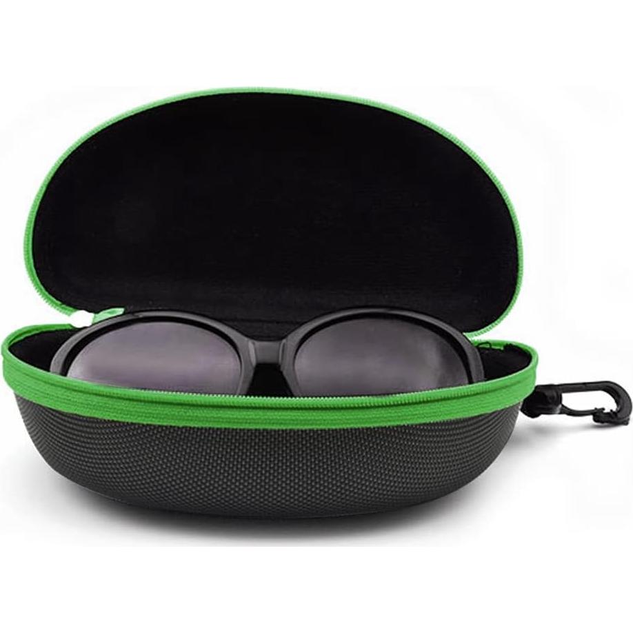 Estuche de Gafas Duro EVA Verde 3 Piezas con Cremallera