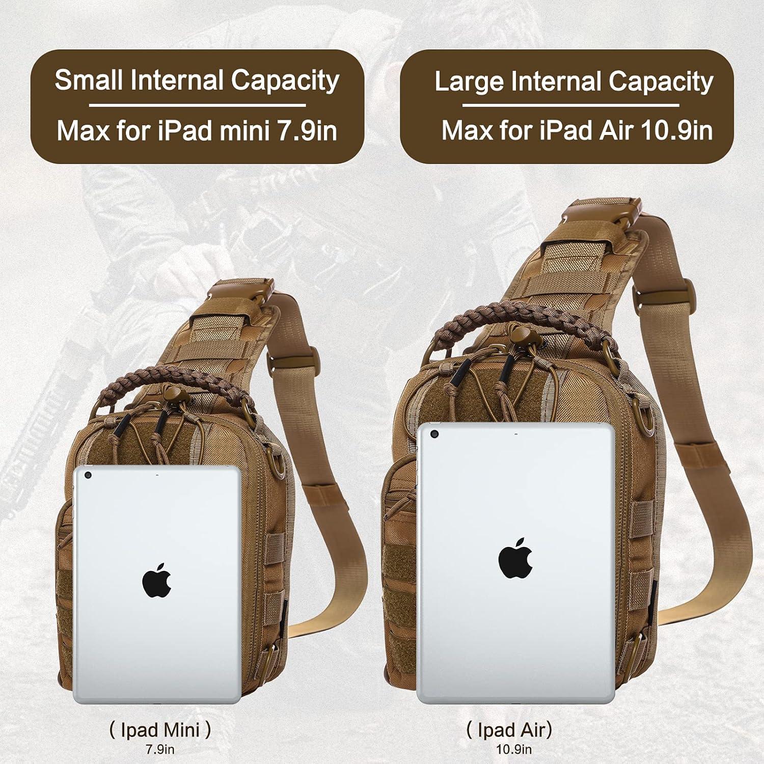 Bolsa de Bandolera Táctica ANTARCTICA 1050D Marrón 20x14x25cm