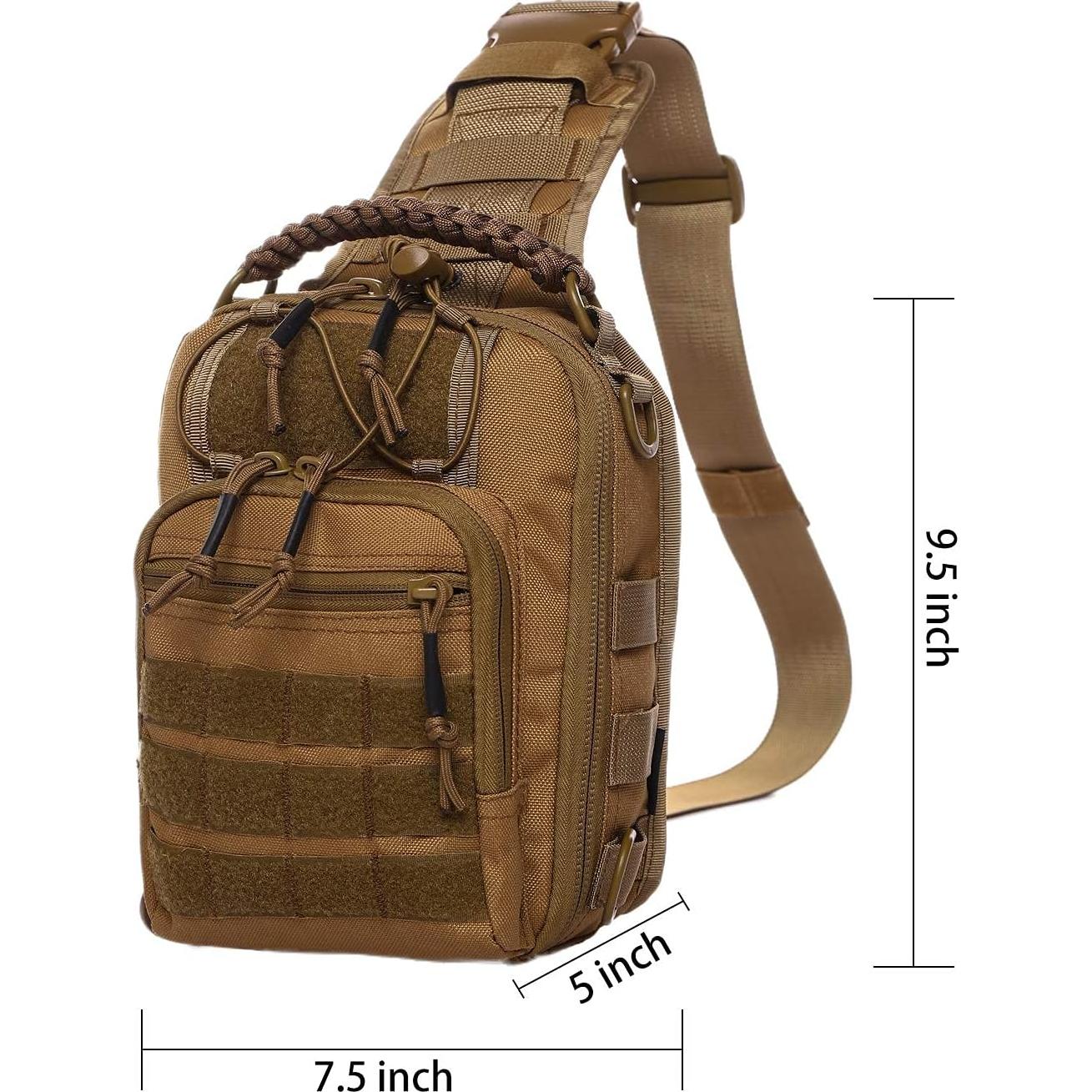 Bolsa de Bandolera Táctica ANTARCTICA 1050D Marrón 20x14x25cm