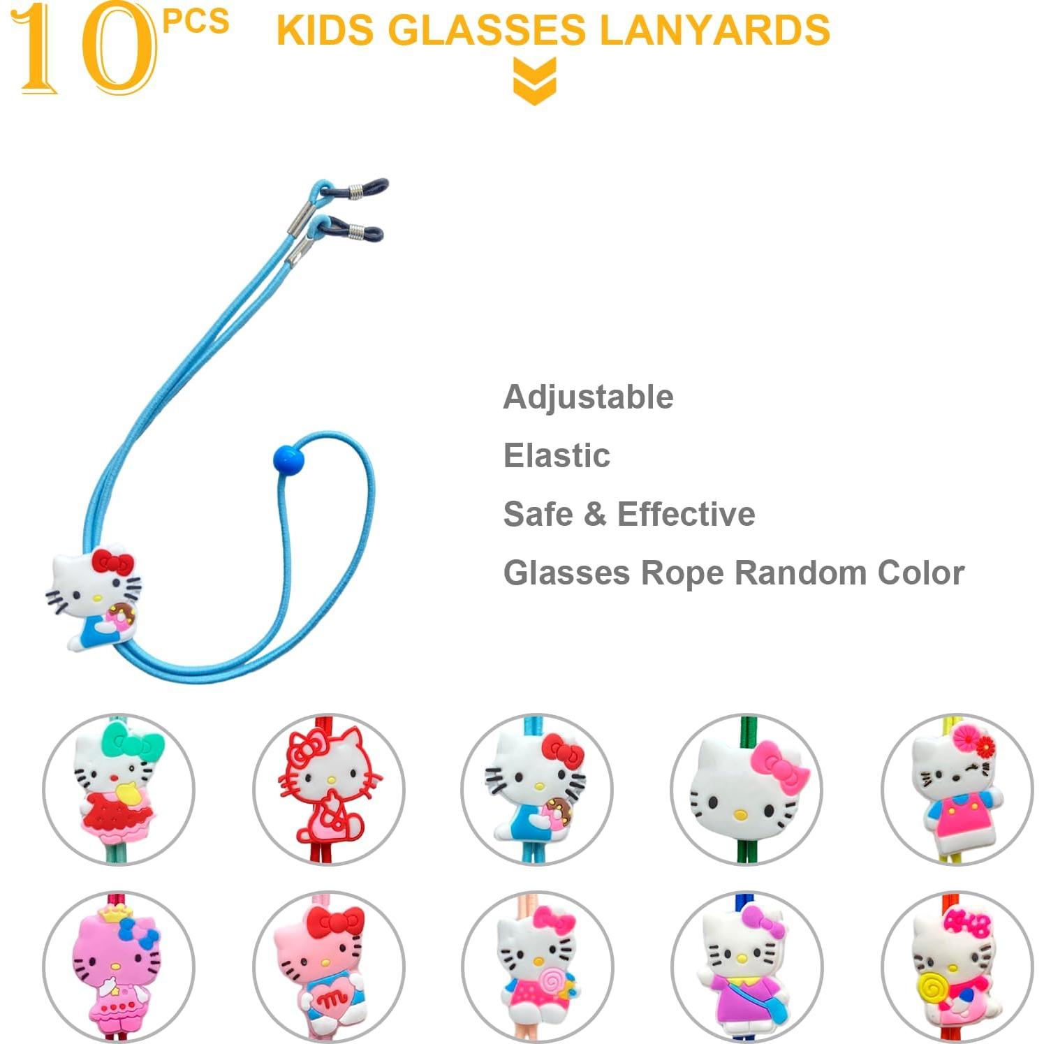 Cinta para Gafas Niños 10 Pcs Gatito Ajustable Colorido