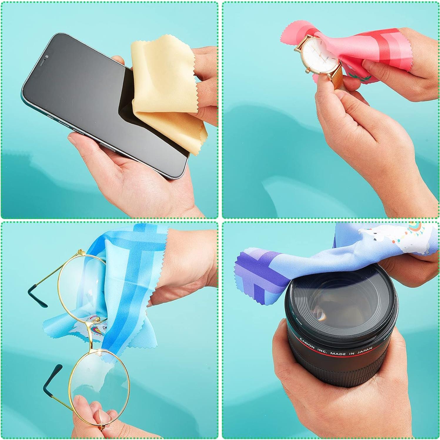 Paño de Limpieza de Gafas Weewooday 18 Piezas Floral