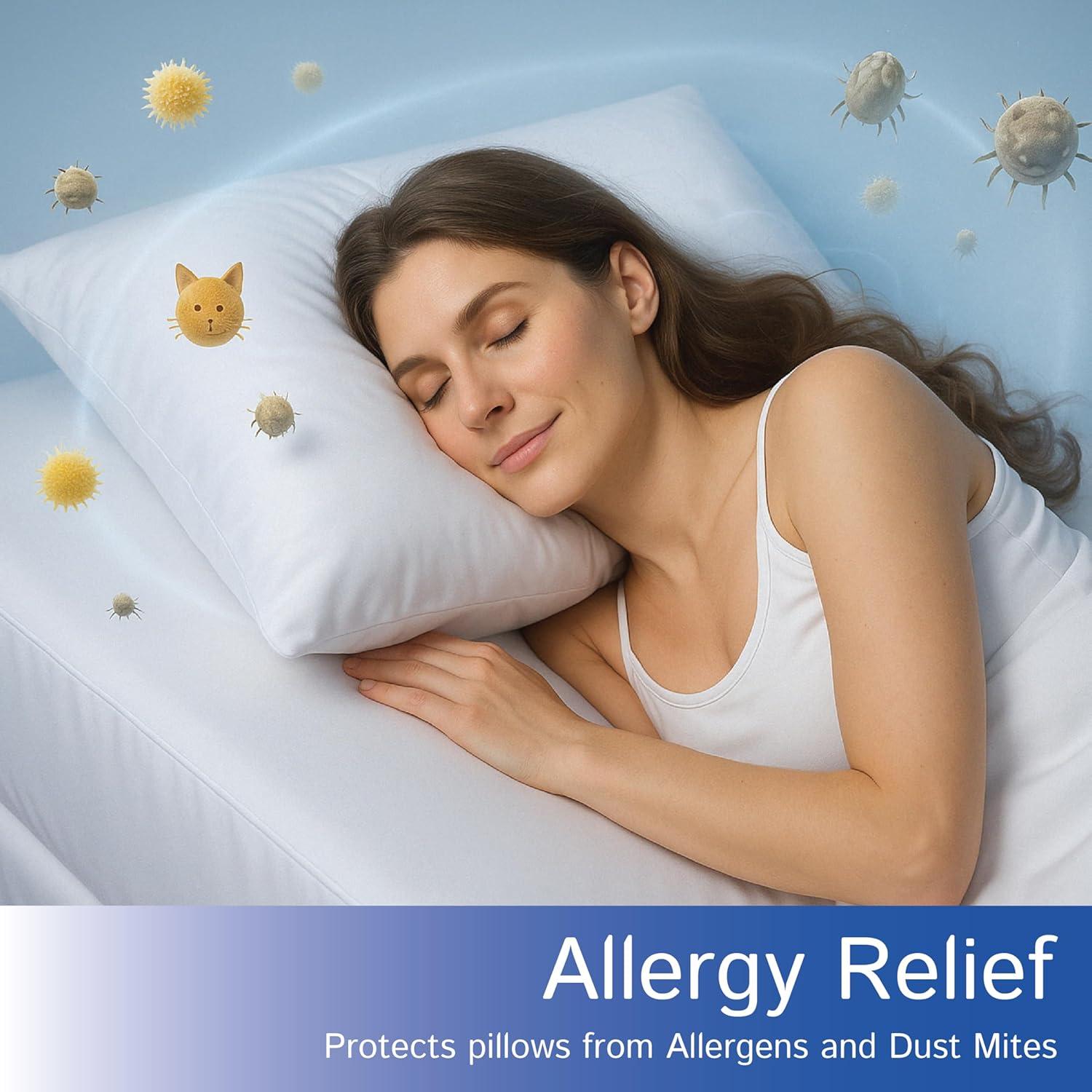 Protectores de Almohadas Queen Four Seasons Essentials - Juego de 2 Impermeables Hipoalergénicos