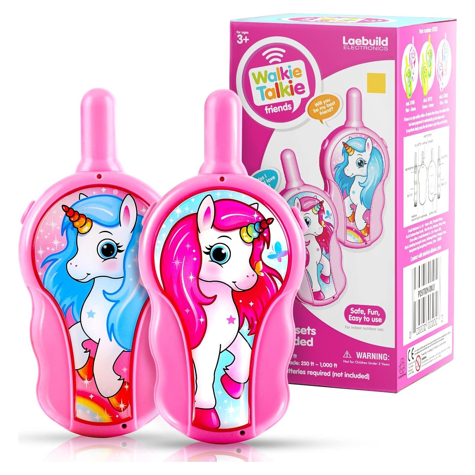 Walkie Talkies Ebuild Unicornio Rosa 2 Piezas para Niños
