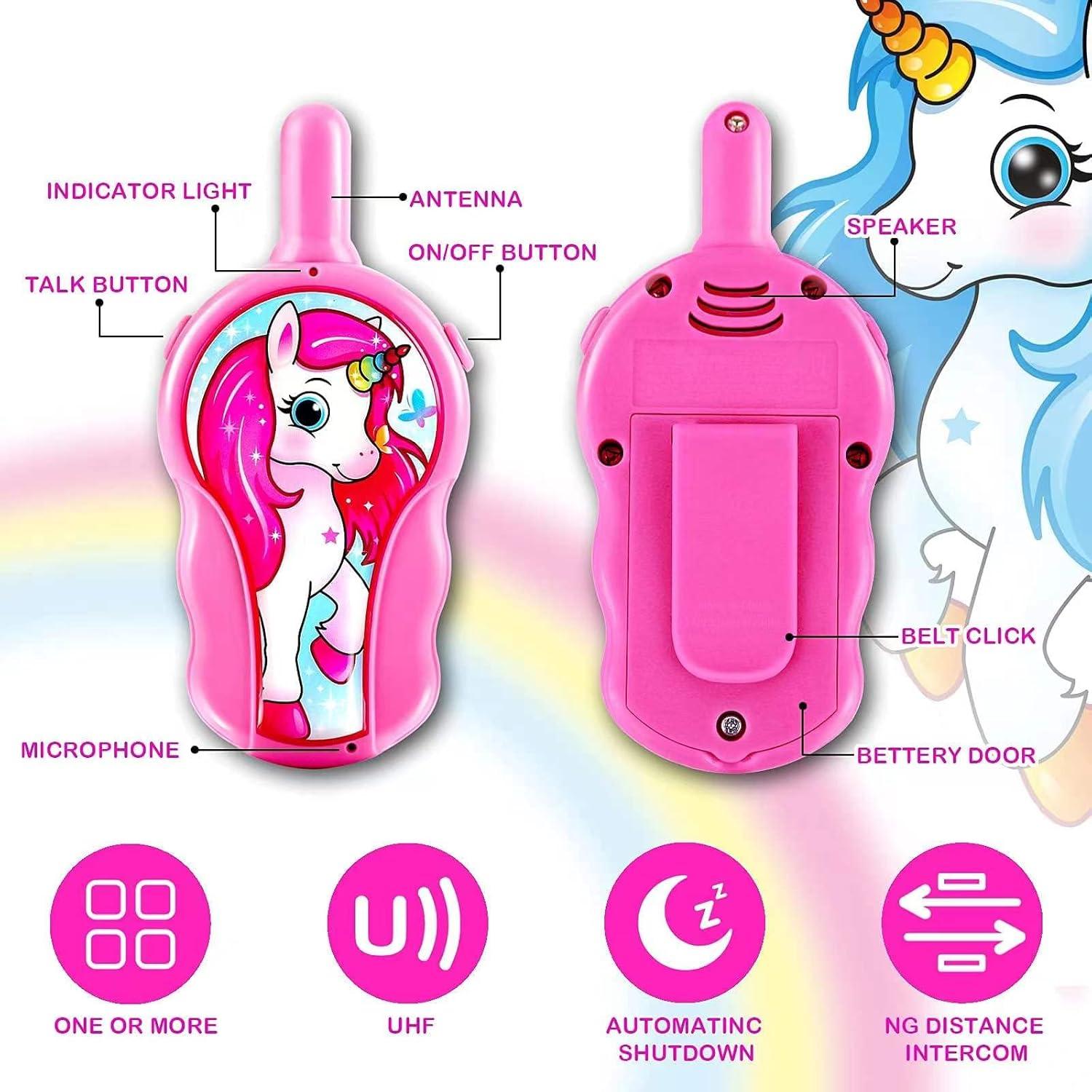 Walkie Talkies Ebuild Unicornio Rosa 2 Piezas para Niños