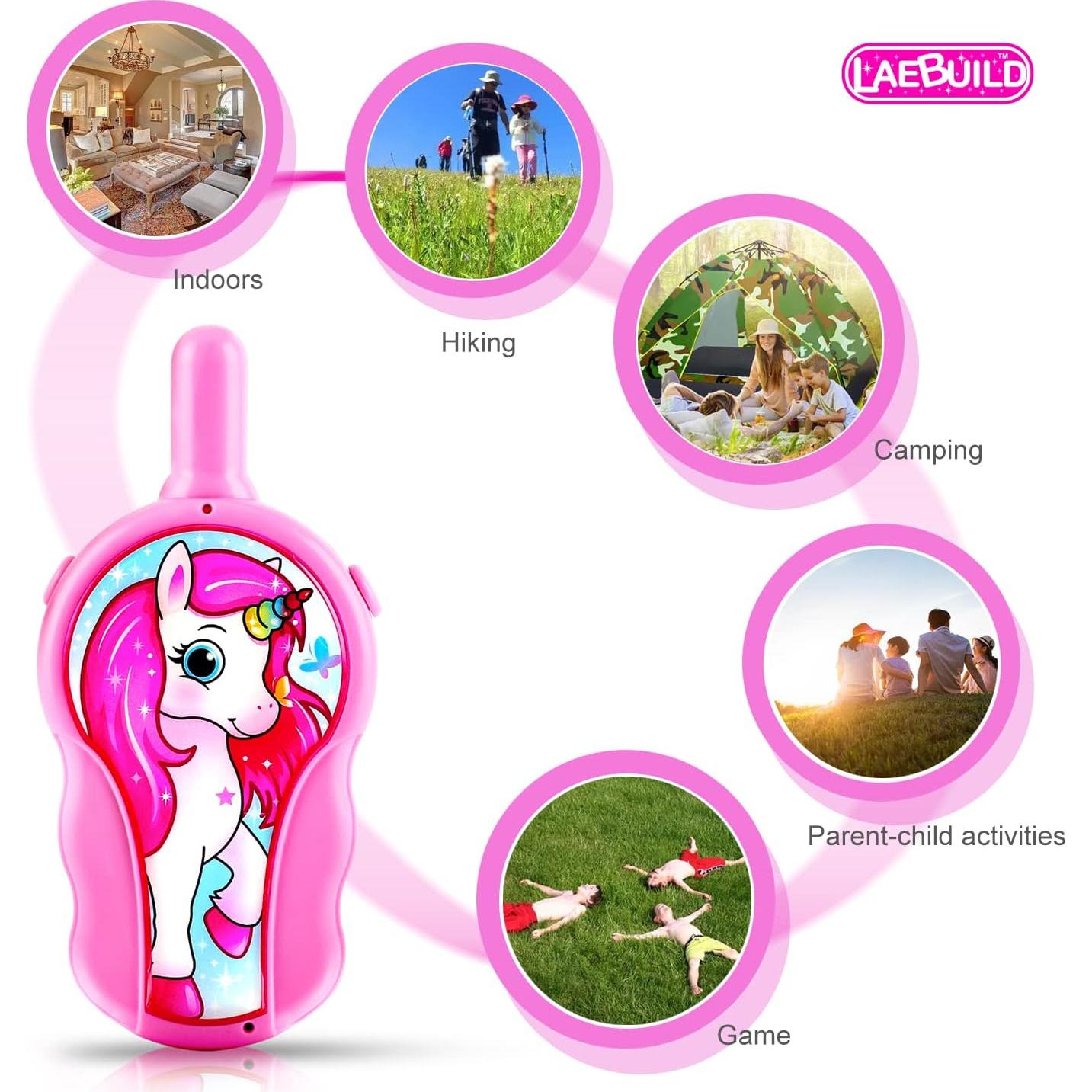 Walkie Talkies Ebuild Unicornio Rosa 2 Piezas para Niños