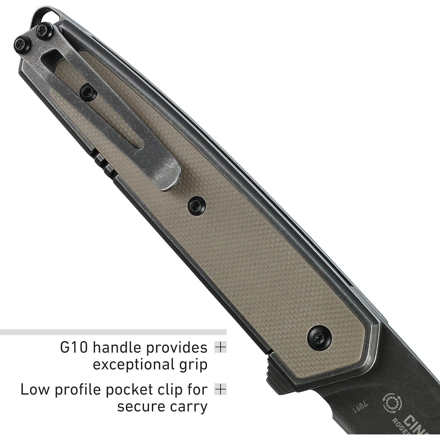 Cuchillo Plegable CRKT Cinco D2 73.41mm con Mango G10