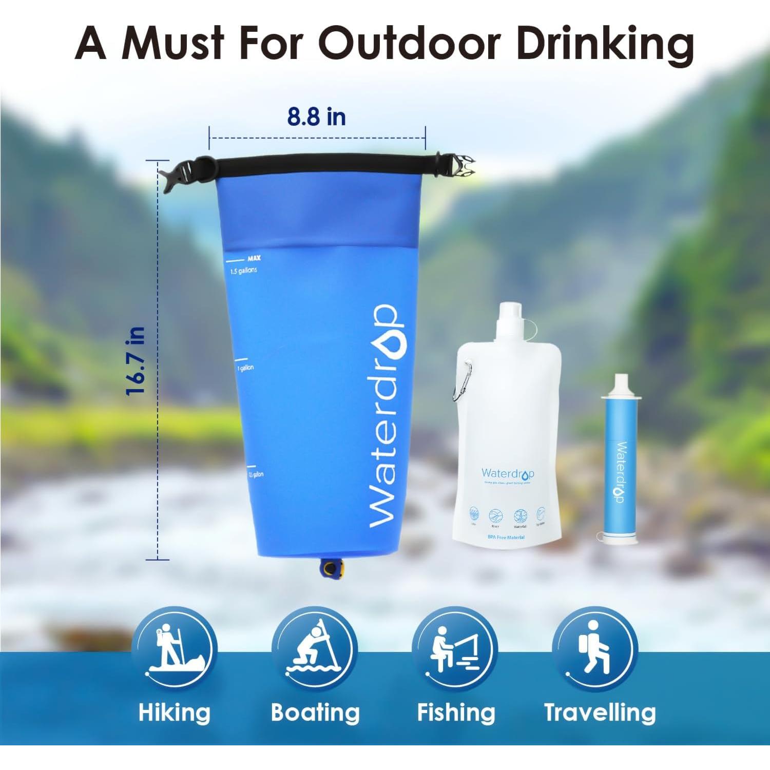 Filtro de Agua Gravity Waterdrop 1.5 Gal, 5 Etapas, Azul