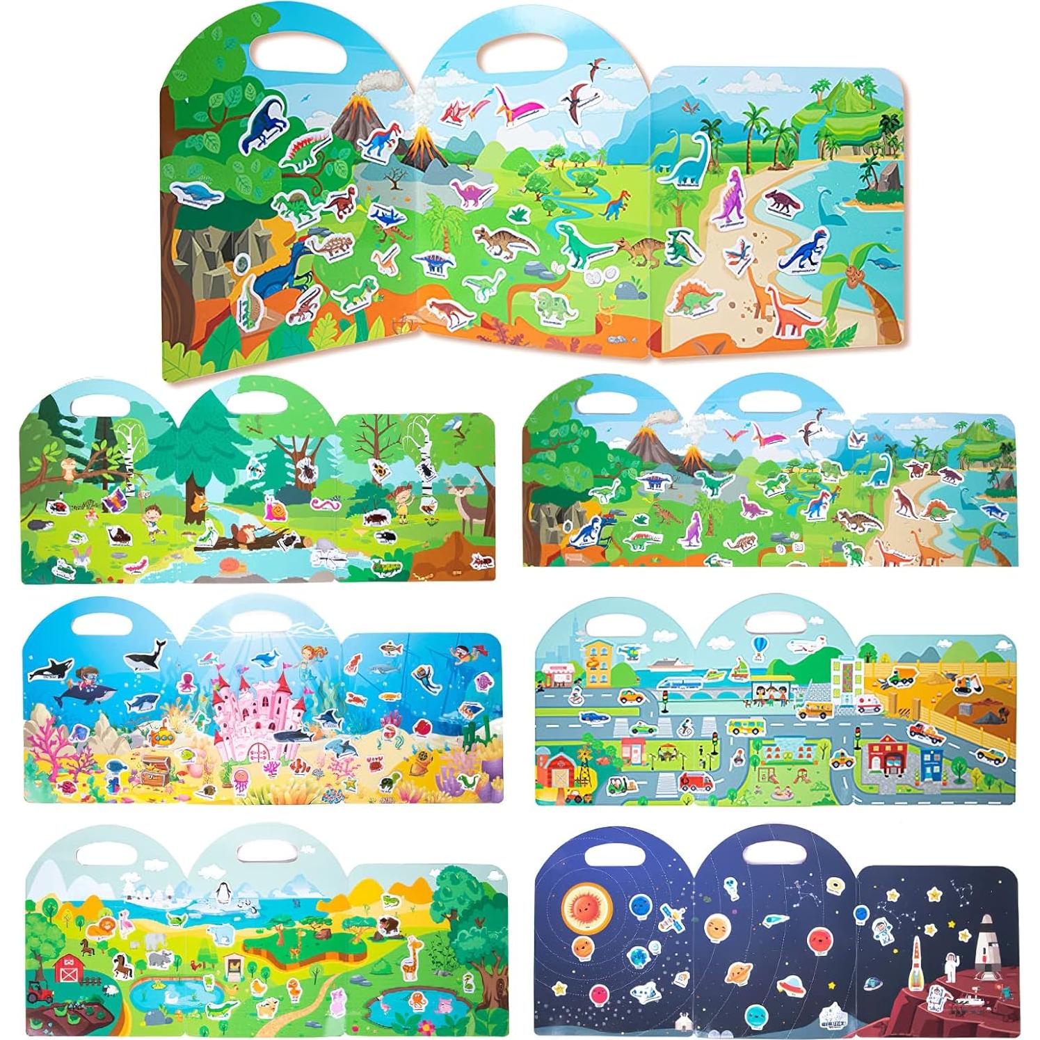 Paquete de 6 Libros de Pegatinas Reutilizables MIKNEKE