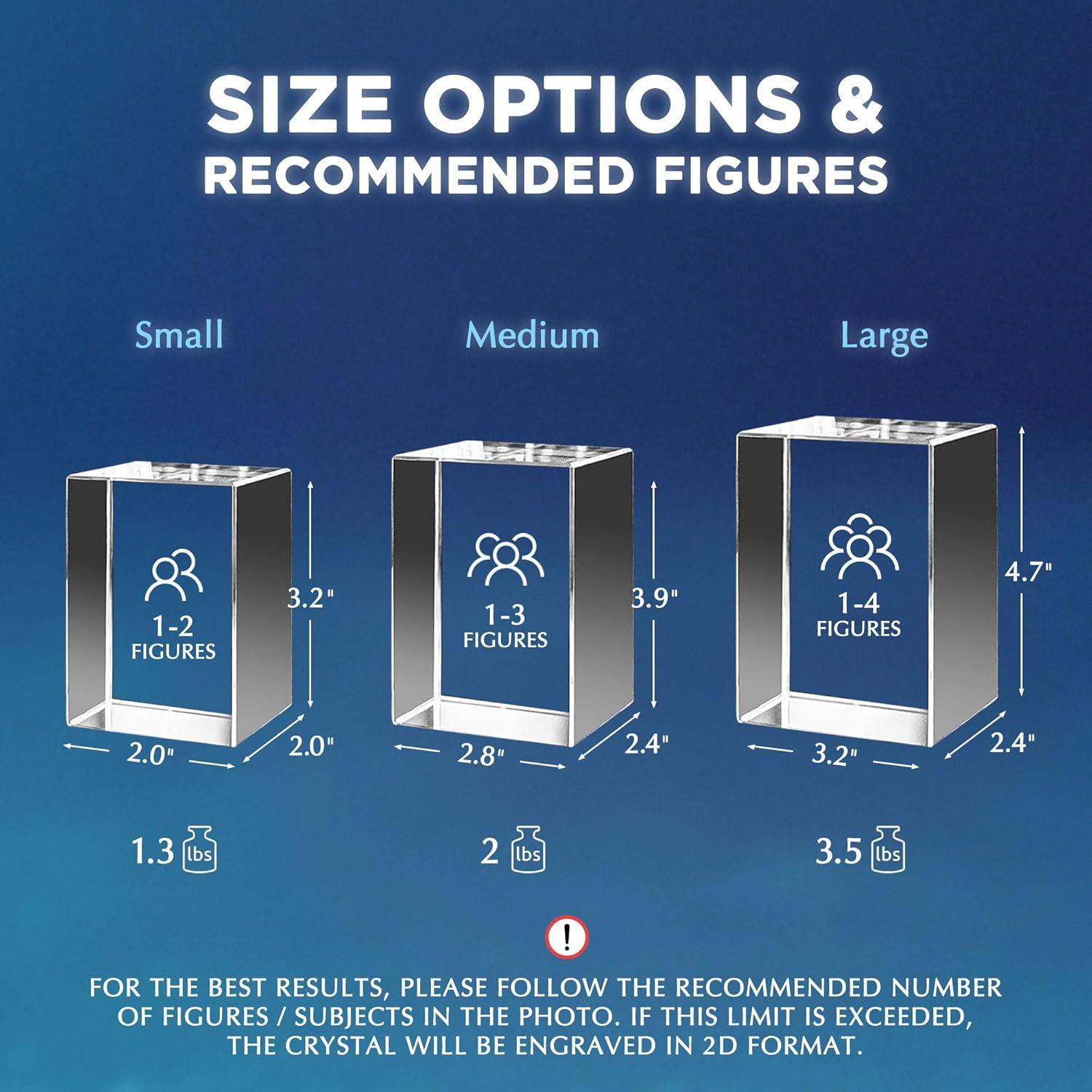 Cristal 3D Personalizado 3D LovePix - Rectangular Pequeño