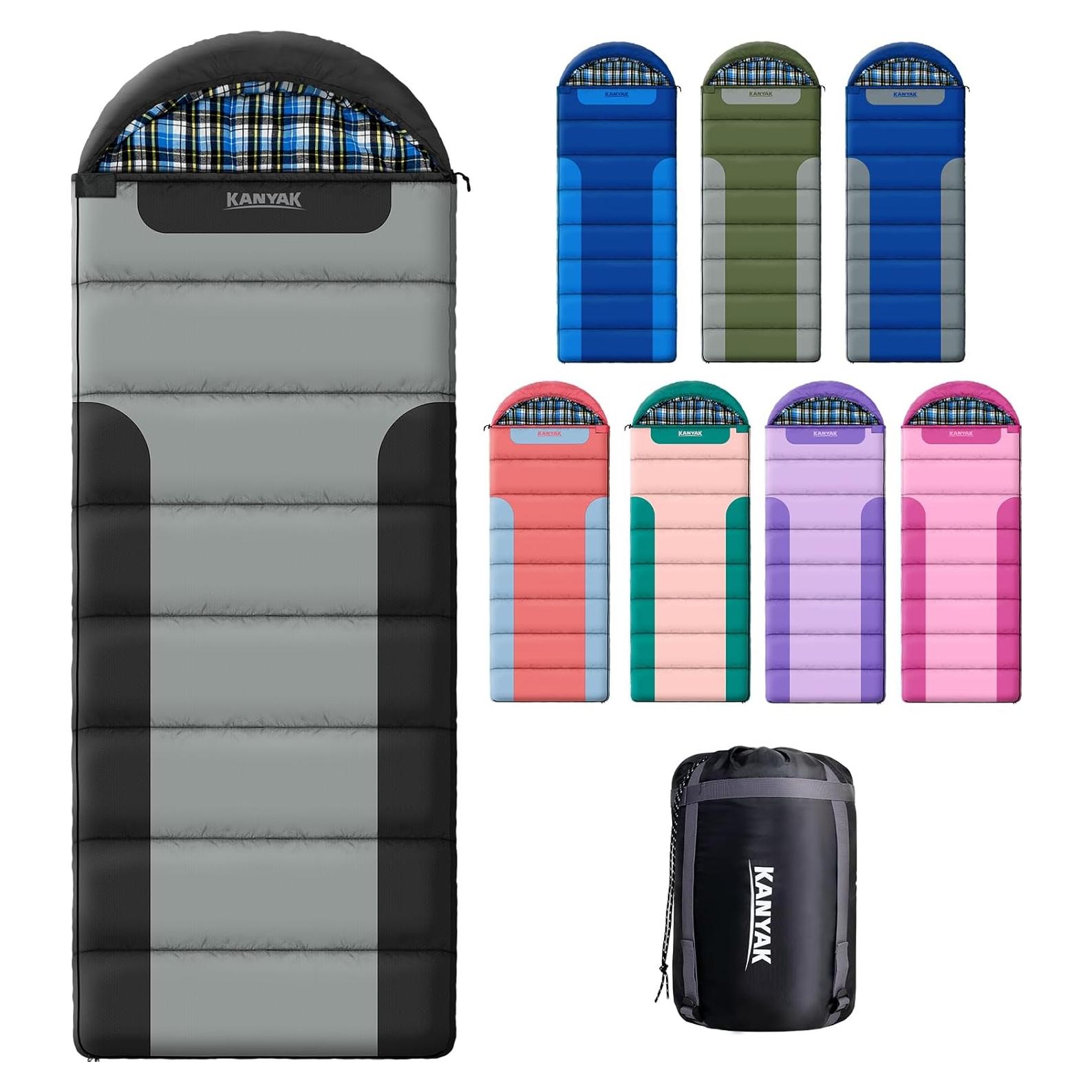 Cotton Flannel Liner Sleeping Bag for Adults Teens Kids, Cold Weather &Warm, 3 Seasons, Lightweight Compact Camping Essentials Equipment, Hiking, Outdoor, Travel