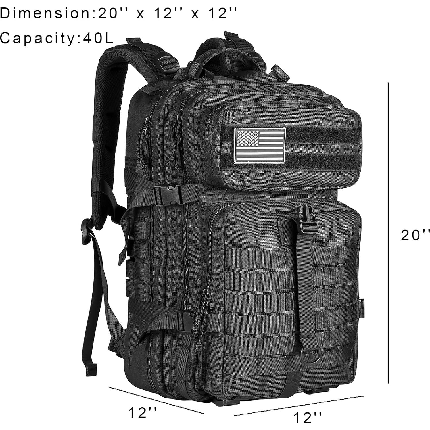 Mochila Táctica Himal Outdoors 40L Molle Negra