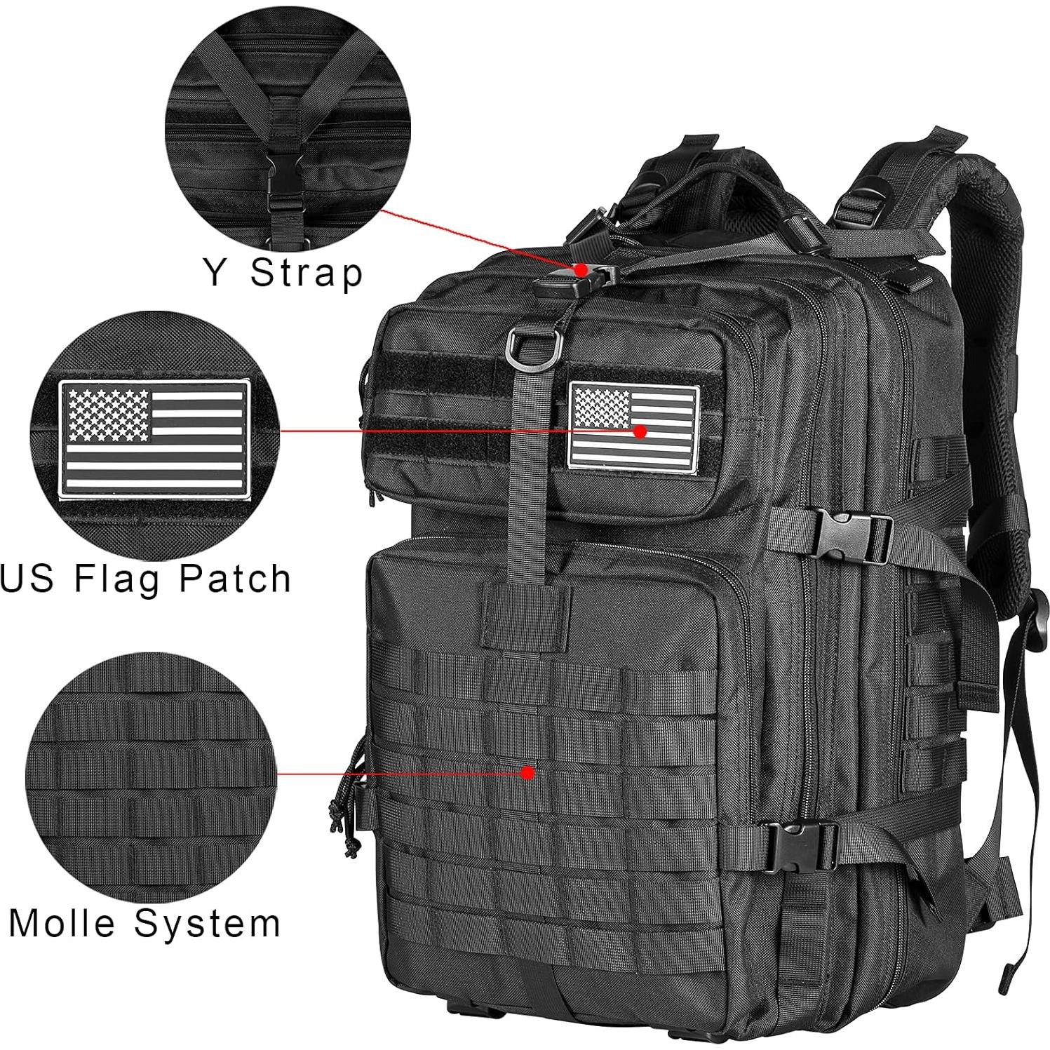 Mochila Táctica Himal Outdoors 40L Molle Negra
