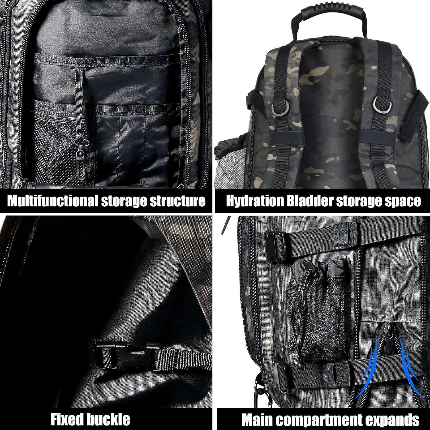 Mochila Táctica Militar Molle 39-64L Camo Negro