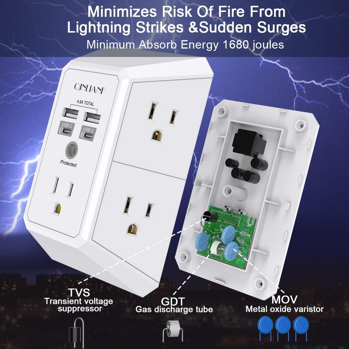 Cargador de pared USB QINLIANF 5 salidas 4.8A blanco