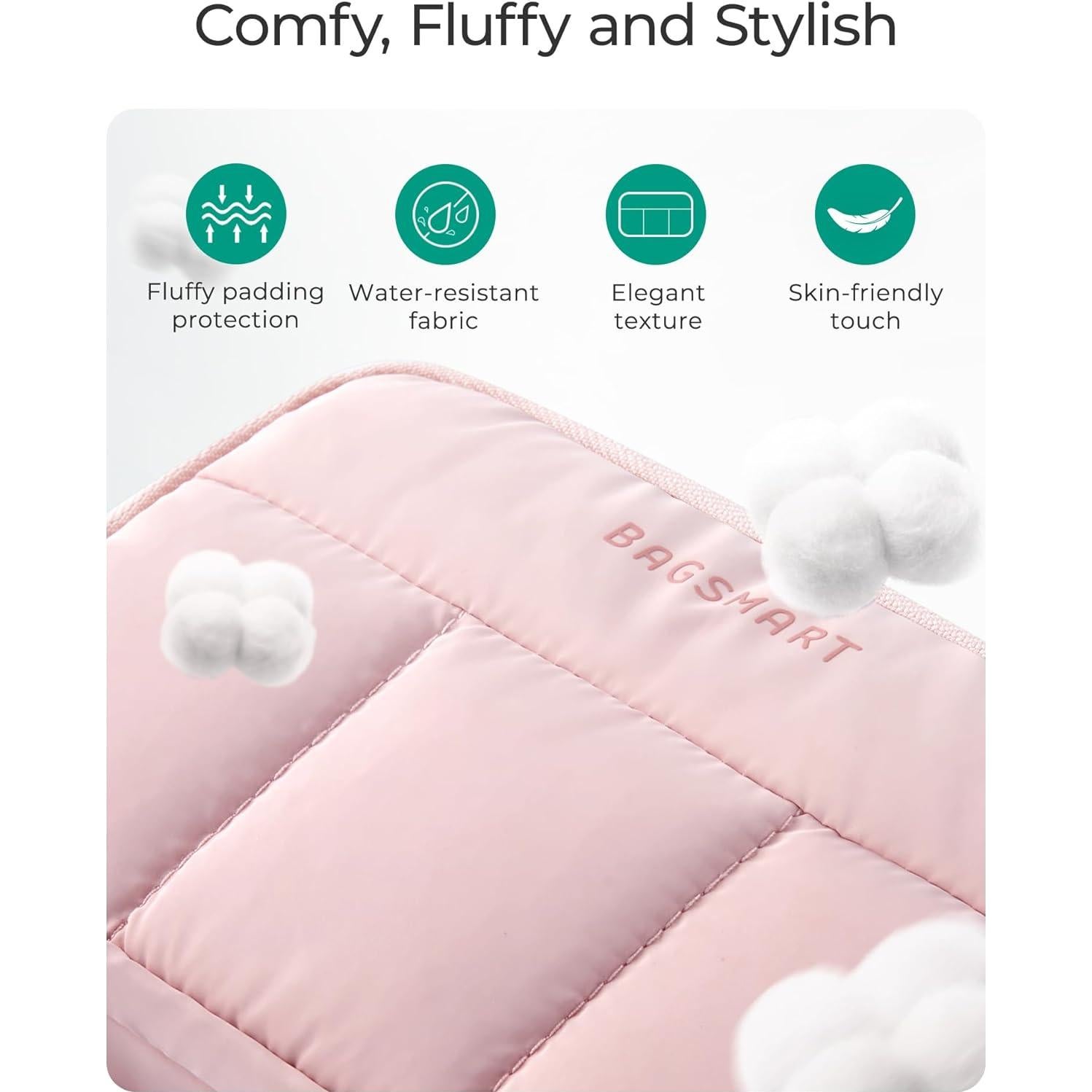 BAGSMART Organizador Electrónico Rosa para Viajes y Cables