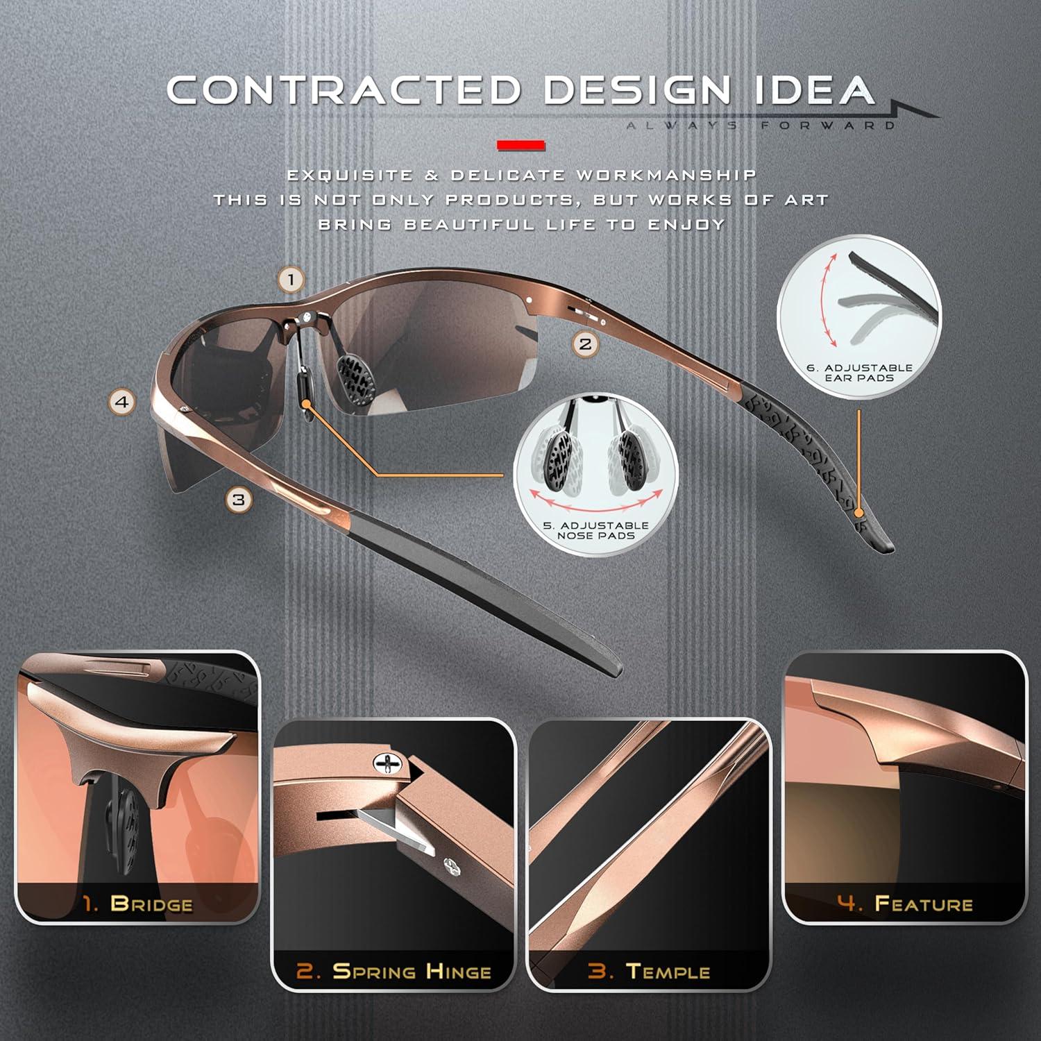 Gafas de sol SIPLION polarizadas para hombres UV400 ligeras