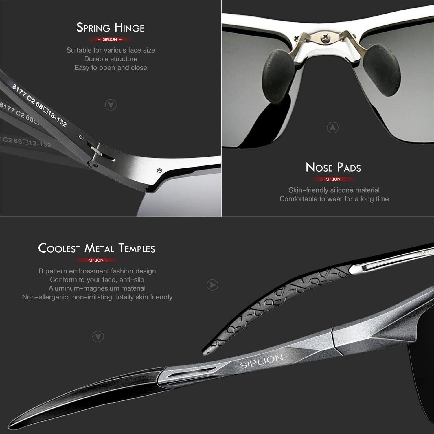 Gafas de sol SIPLION polarizadas para hombres UV400 ligeras