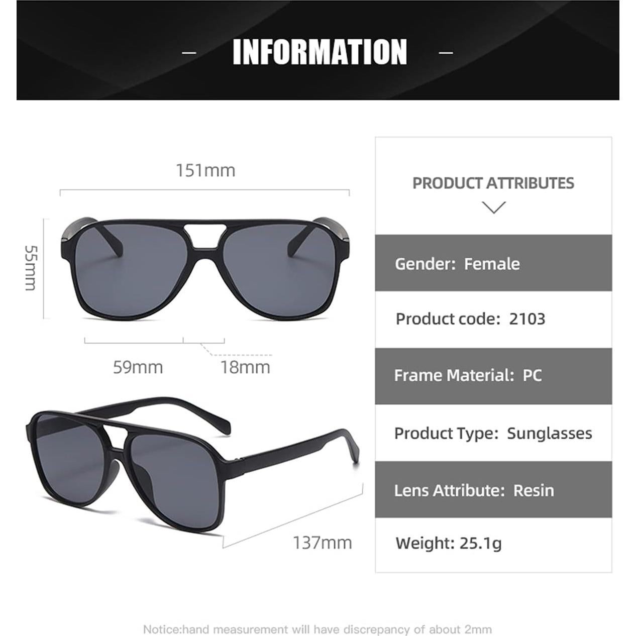 Gafas de sol aviador vintage UV400 unisex amarillas