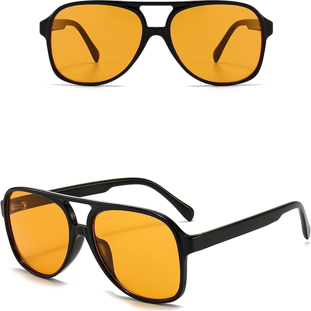Gafas de sol aviador retro amarillas UV400 unisex