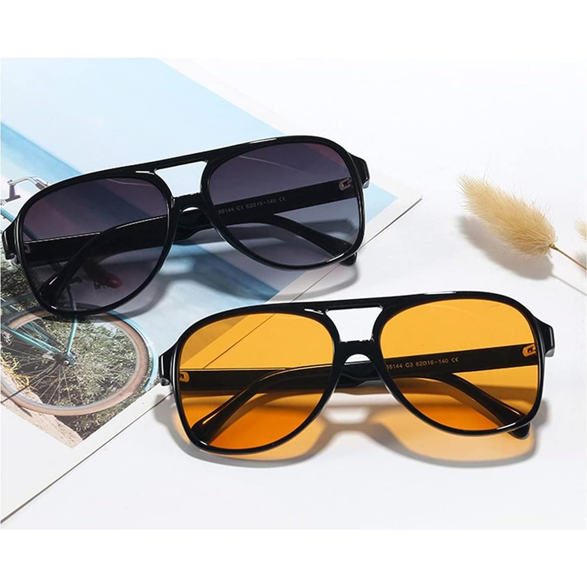 Gafas de sol aviador retro amarillas UV400 unisex