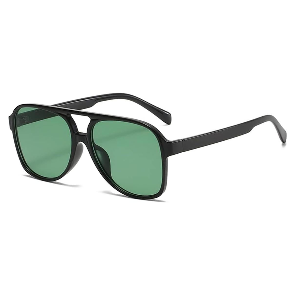 Gafas de sol aviador vintage UV400 unisex marco negro