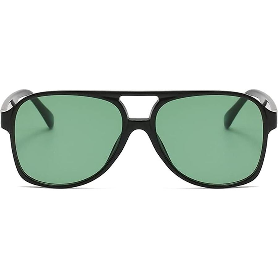 Gafas de sol aviador vintage UV400 unisex marco negro