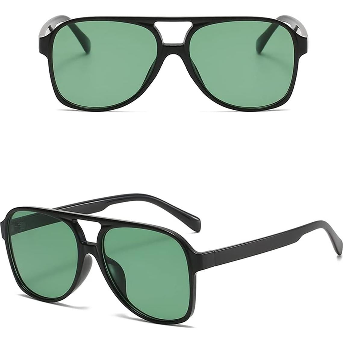 Gafas de sol aviador vintage UV400 unisex marco negro