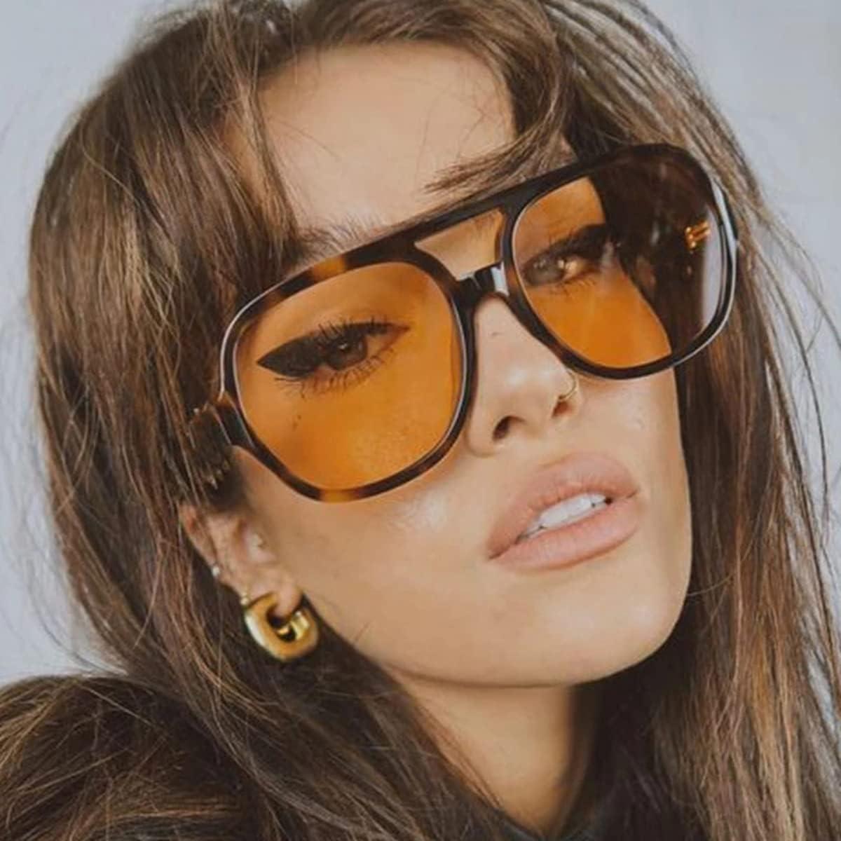 Gafas de sol aviador vintage UV400 unisex marco grande