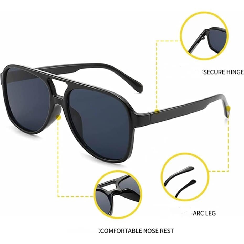 Gafas de sol aviador UV400 vintage unisex amarillas