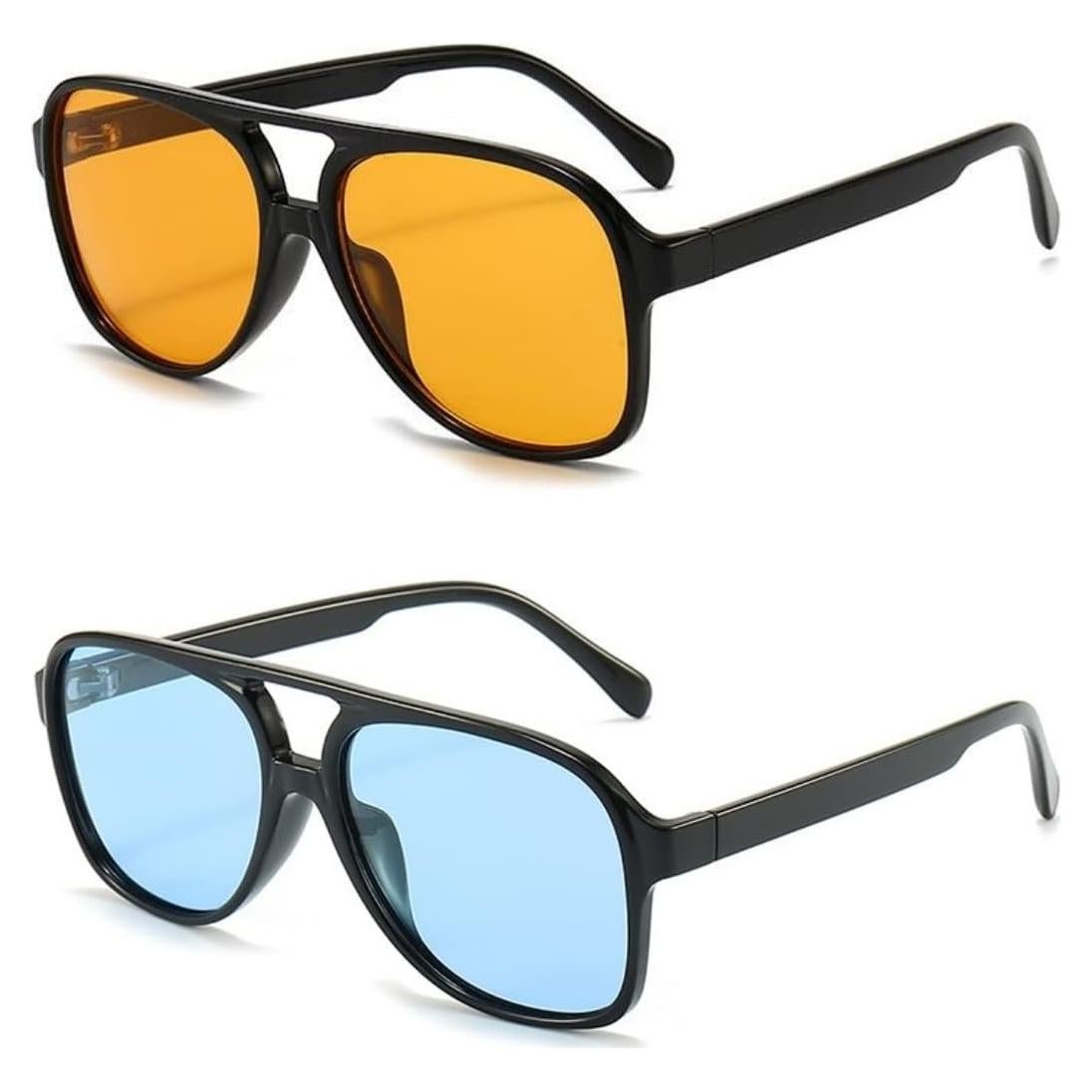 Gafas de sol aviador UV400 vintage amarillas unisex