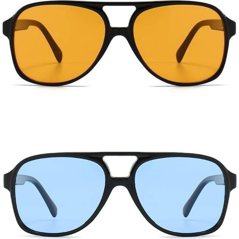 Gafas de sol aviador UV400 vintage amarillas unisex