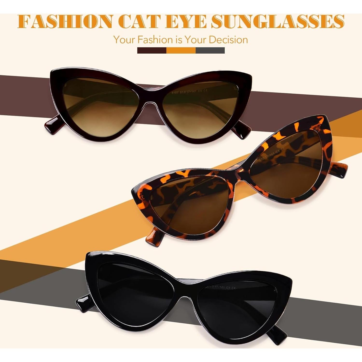 Gafas de sol OPTOFENDY ojo de gato UV protección retro