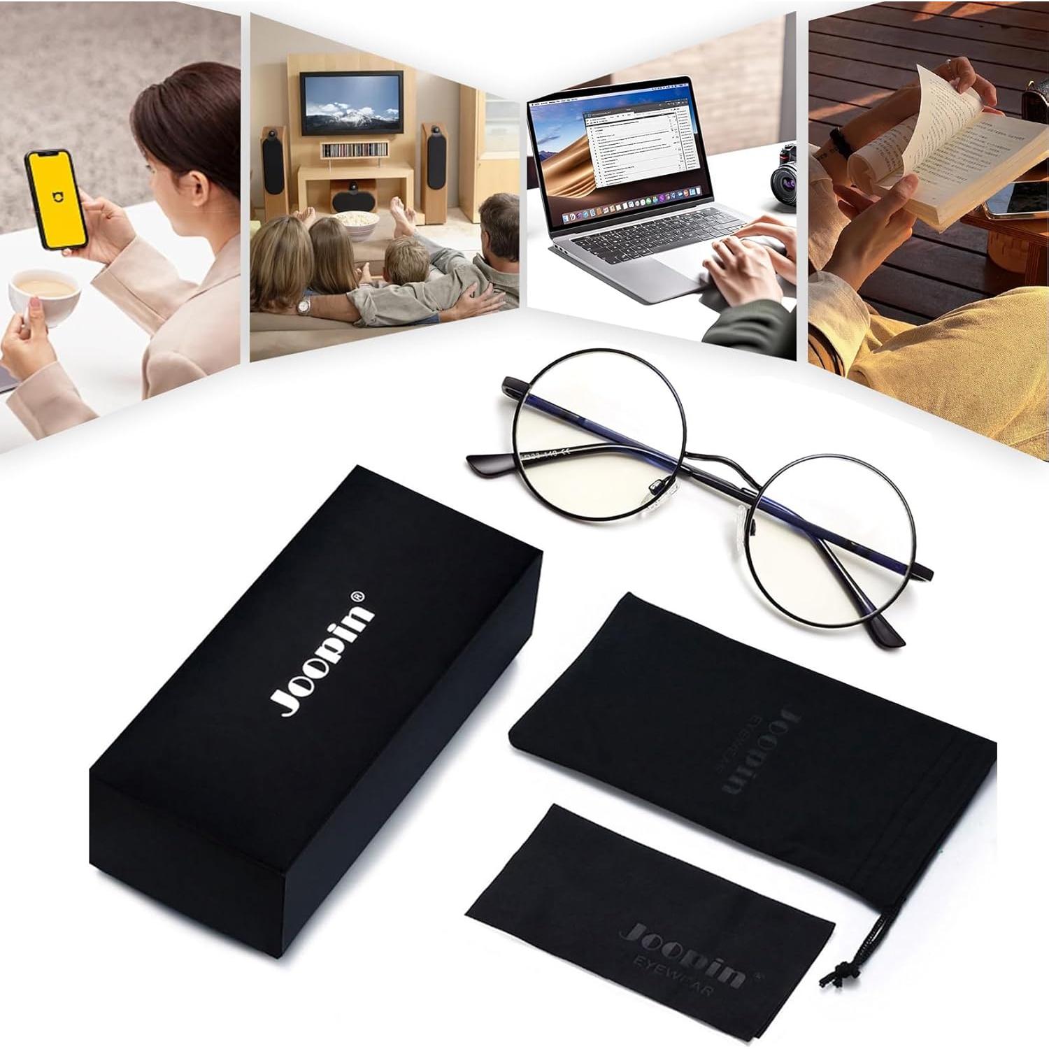 Gafas de sol redondas Joopin UV400 polarizadas negras