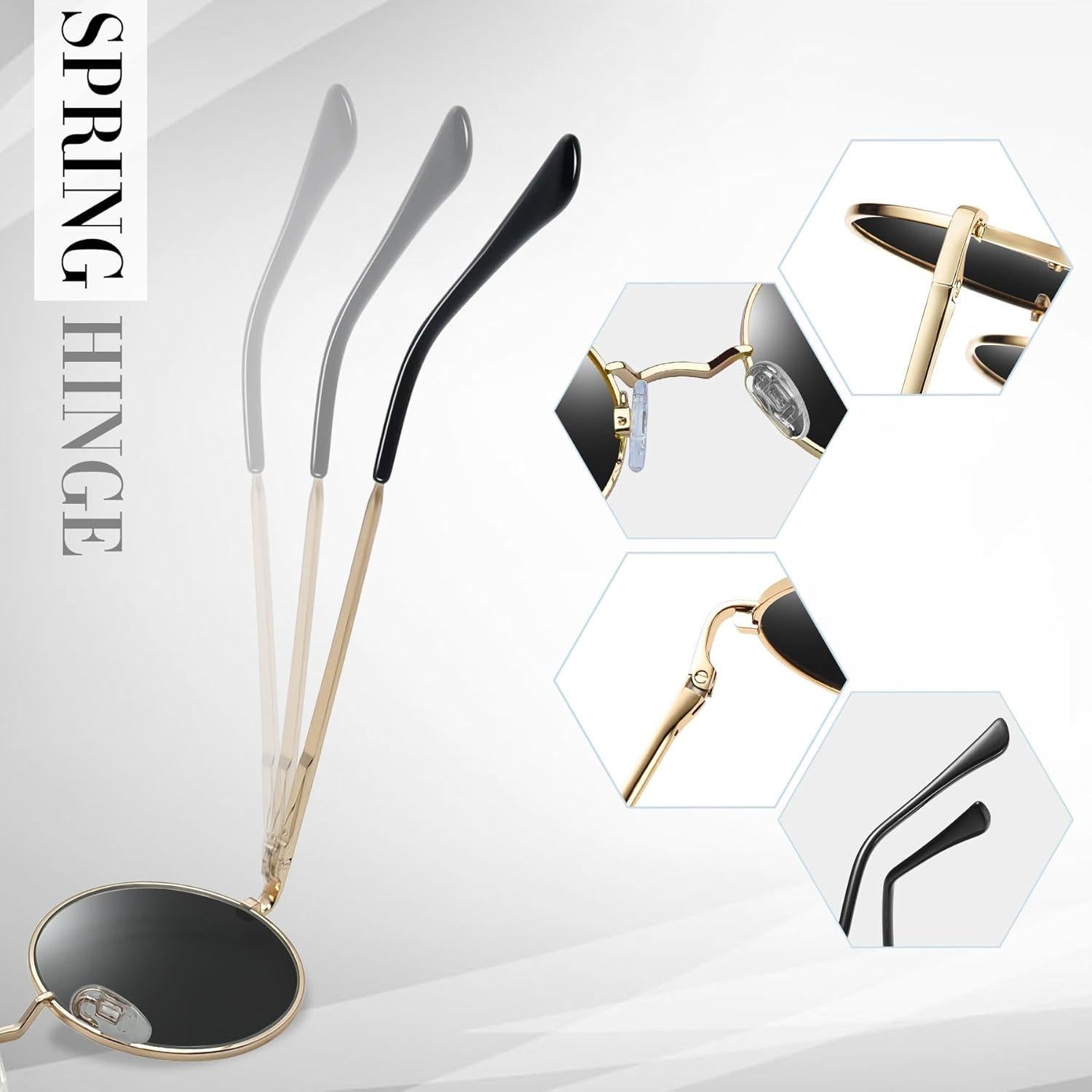 Gafas de sol redondas Joopin UV400 polarizadas doradas