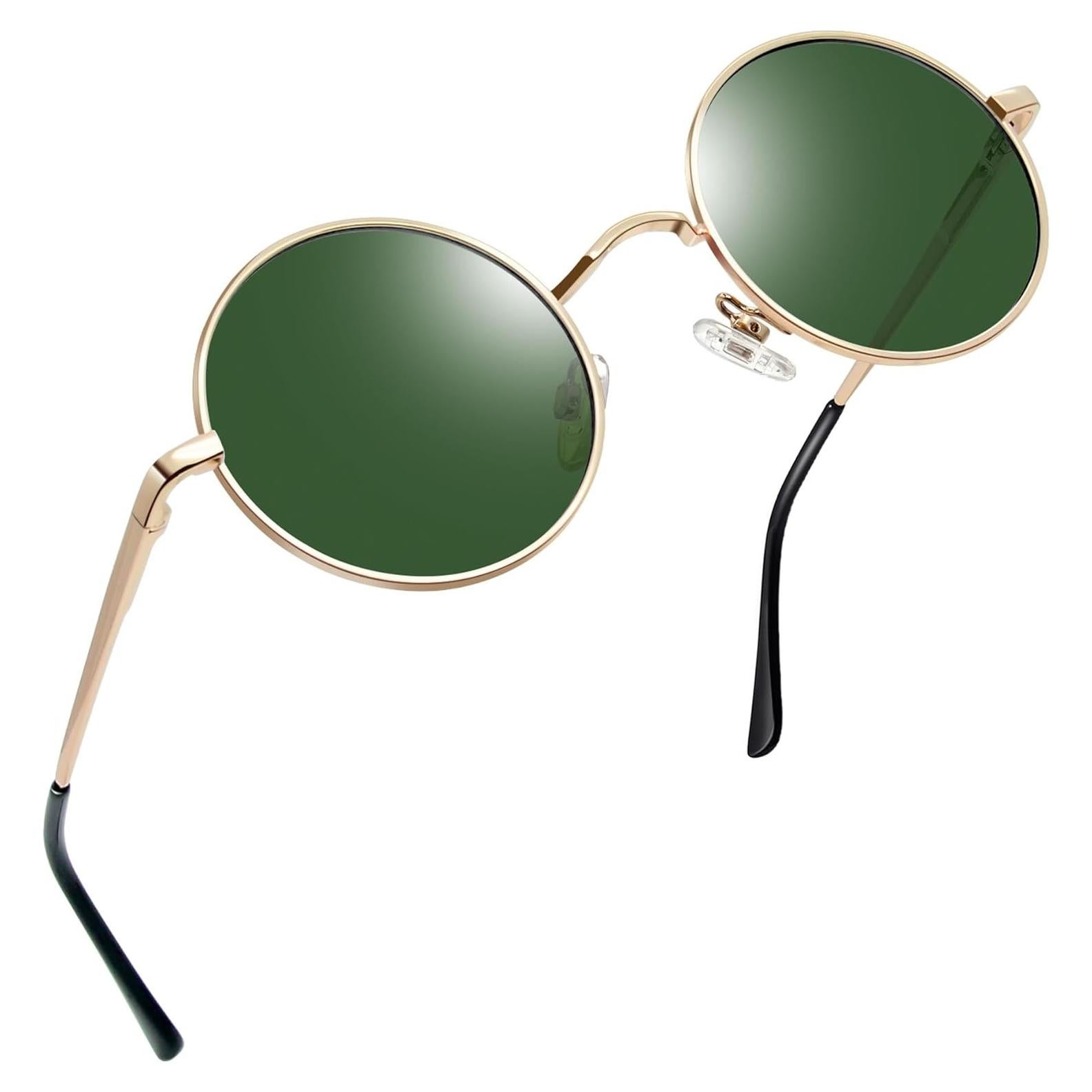 Gafas de sol redondas Joopin doradas UV400 polarizadas