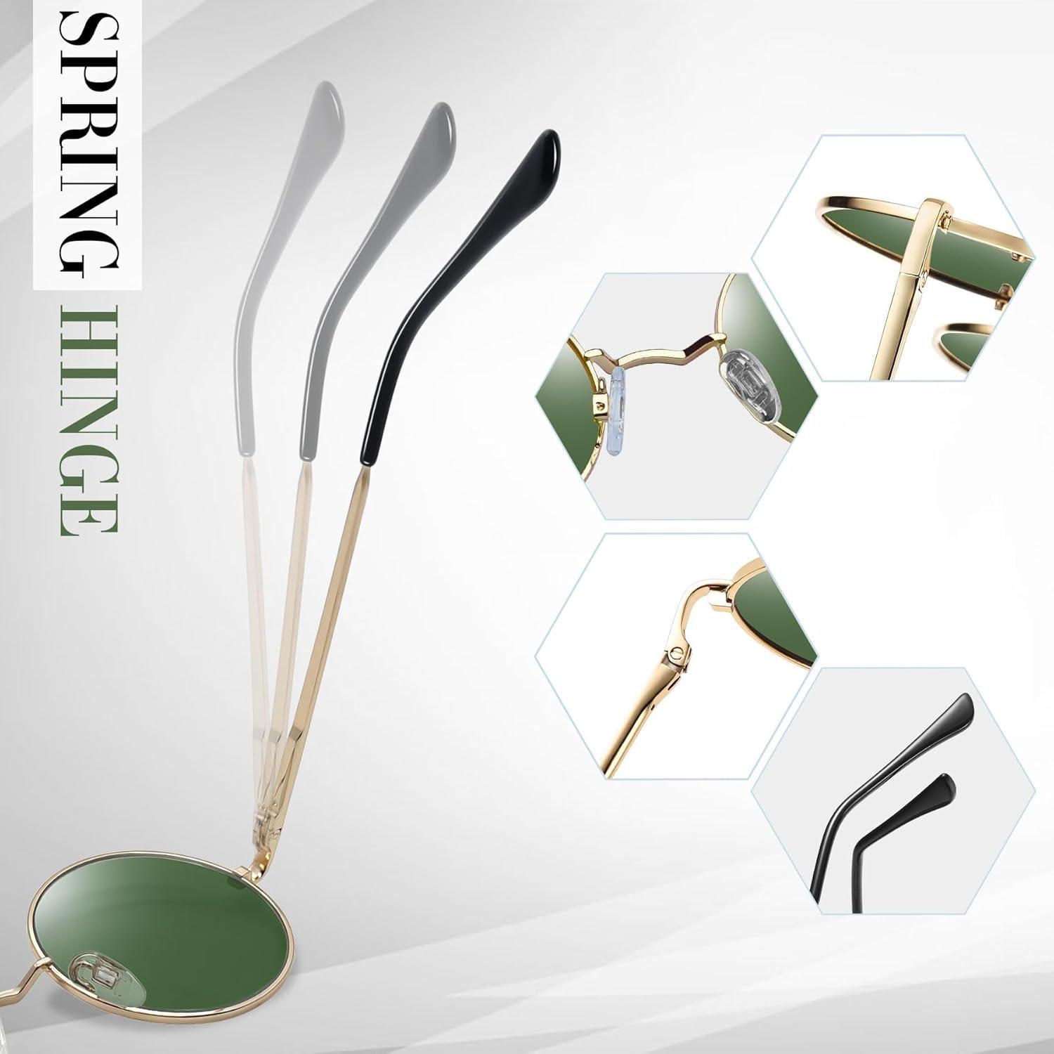 Gafas de sol redondas Joopin doradas UV400 polarizadas