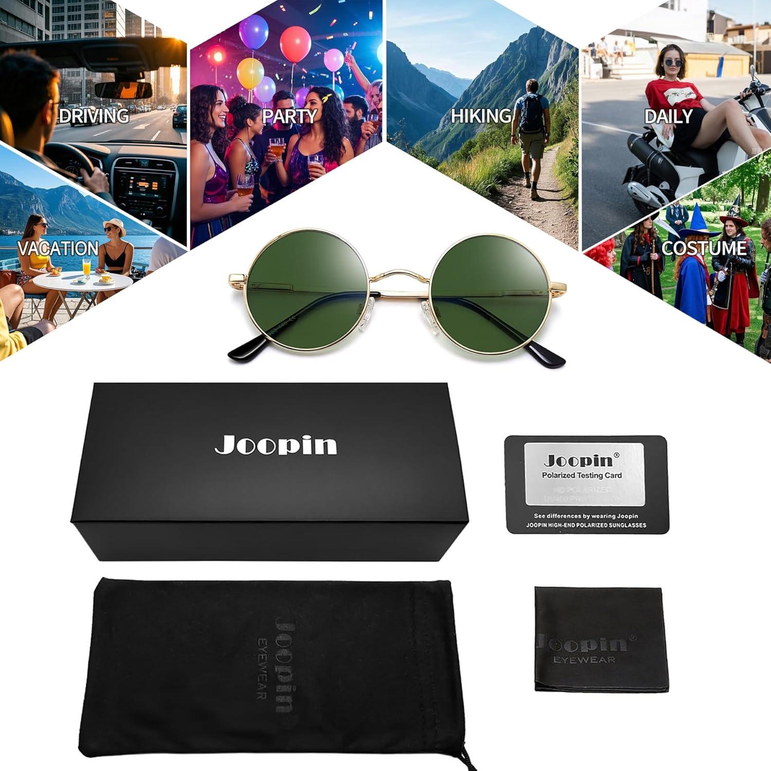 Gafas de sol redondas Joopin doradas UV400 polarizadas