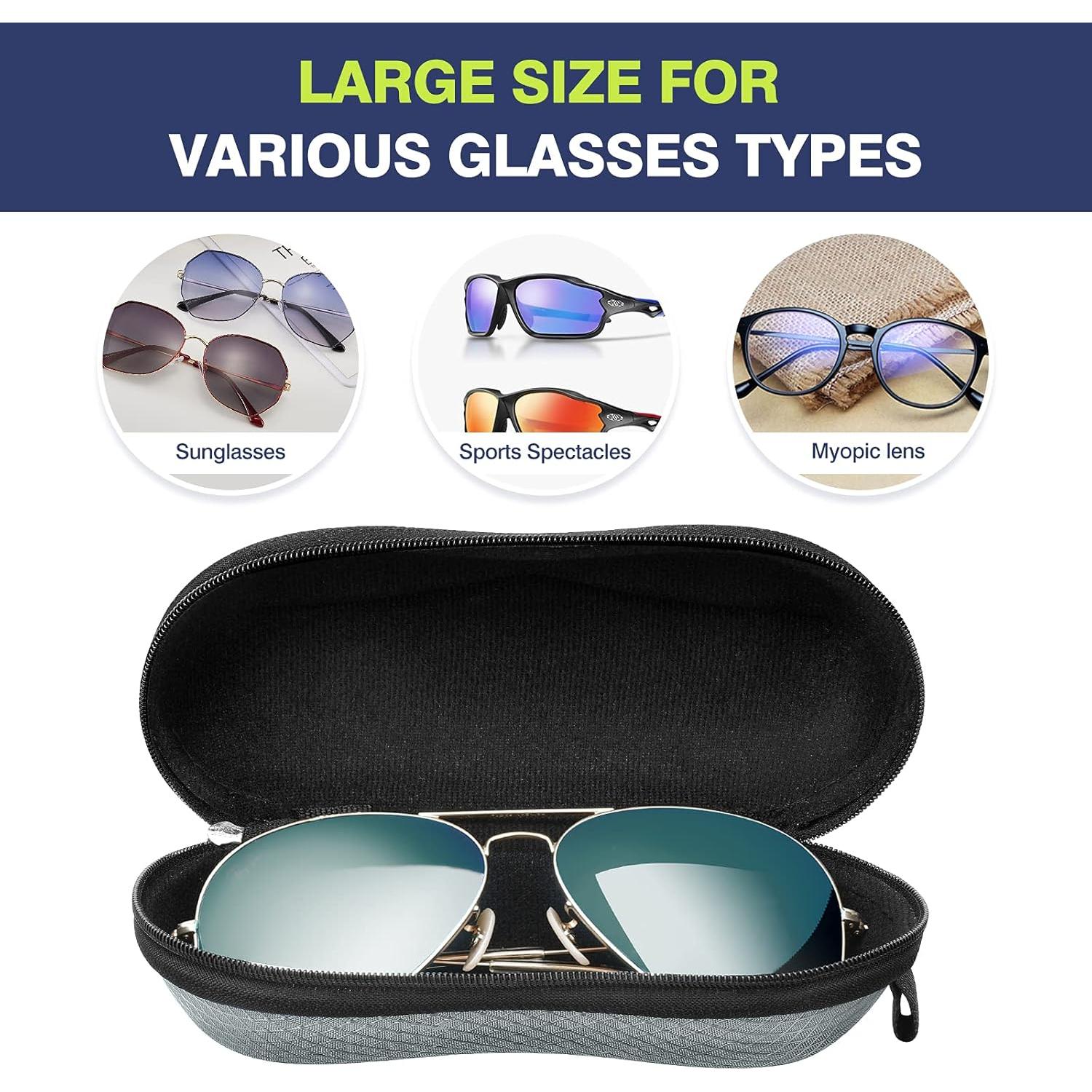 Funda de Gafas Semi Dura MoKo con Gancho Metálico Gris