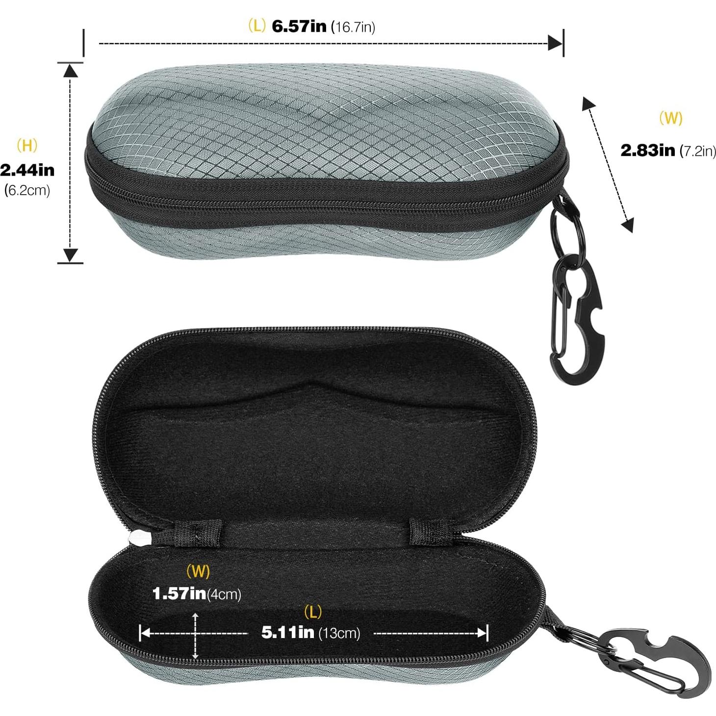 Funda de Gafas Semi Dura MoKo con Gancho Metálico Gris