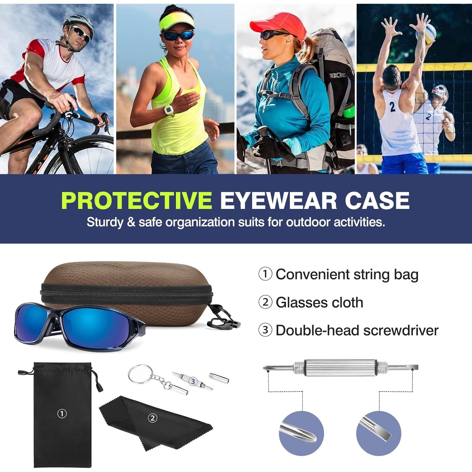 Funda de Gafas Semi Dura MoKo con Gancho y Destornillador