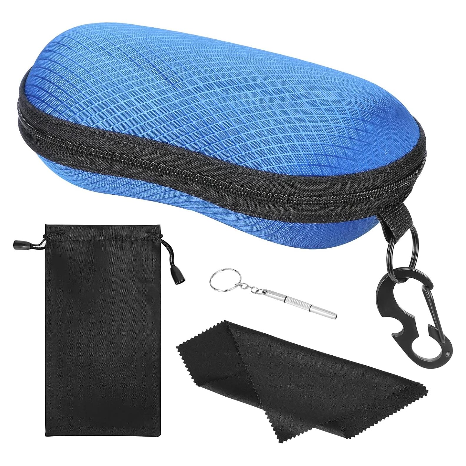 Funda de Gafas Semi Dura MoKo Azul con Gancho y Destornillador