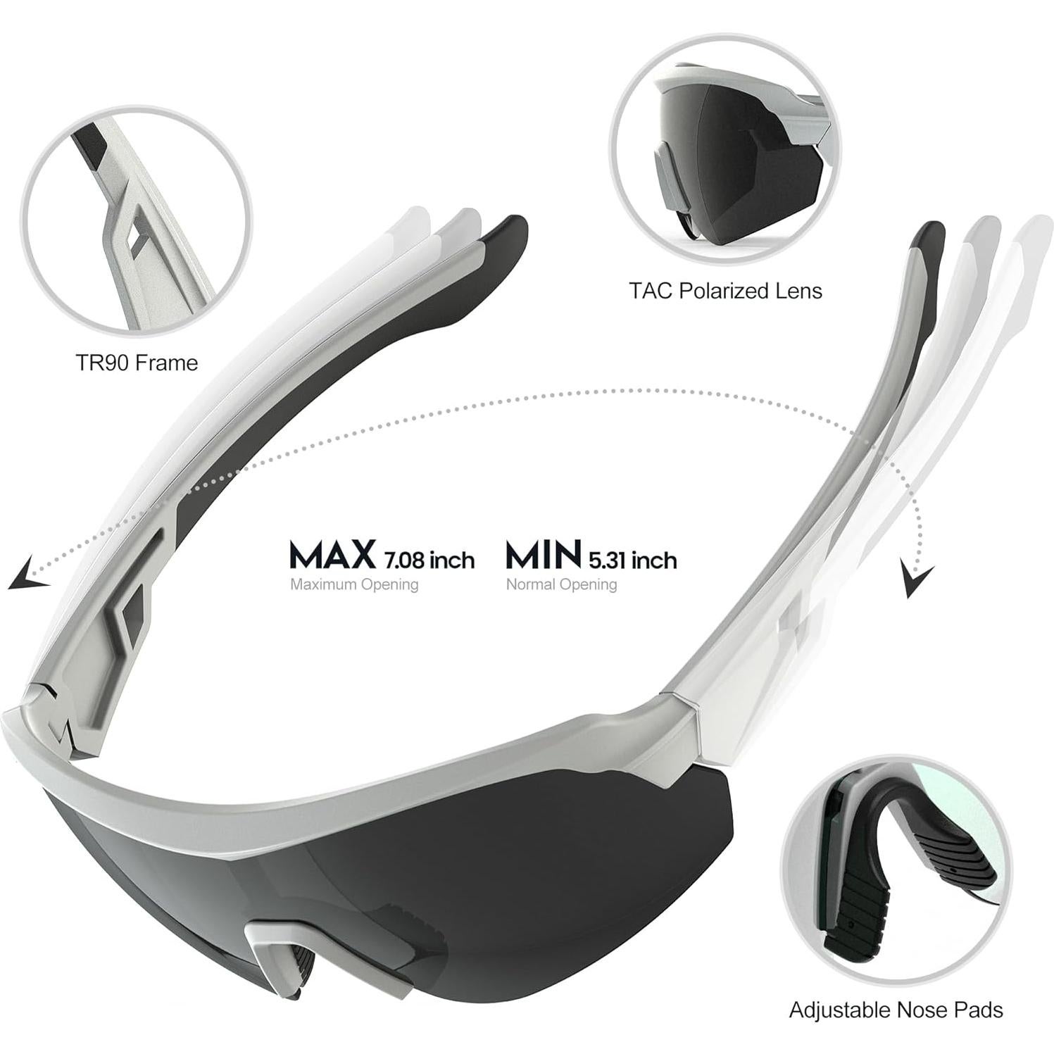 Gafas de Ciclismo Polarizadas YOZISS Cg9025w-g UV400