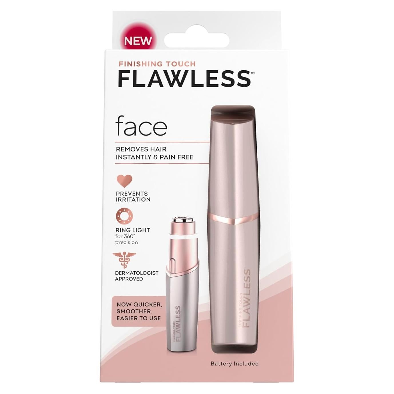 Removedor de Vello Facial Flawless Finishing Touch Rosa Dorado