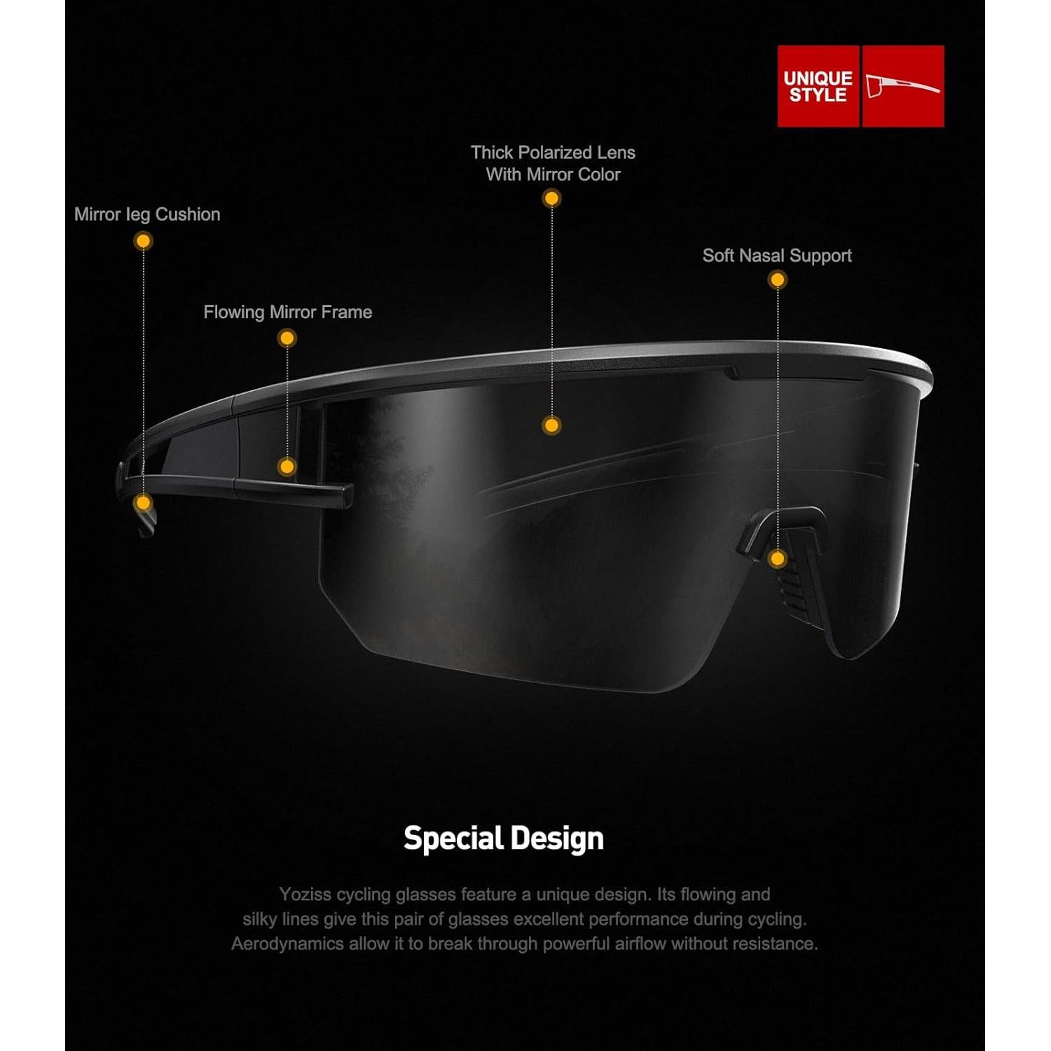 Gafas de Ciclismo Polarizadas YOZISS Cg9013b-g UV400