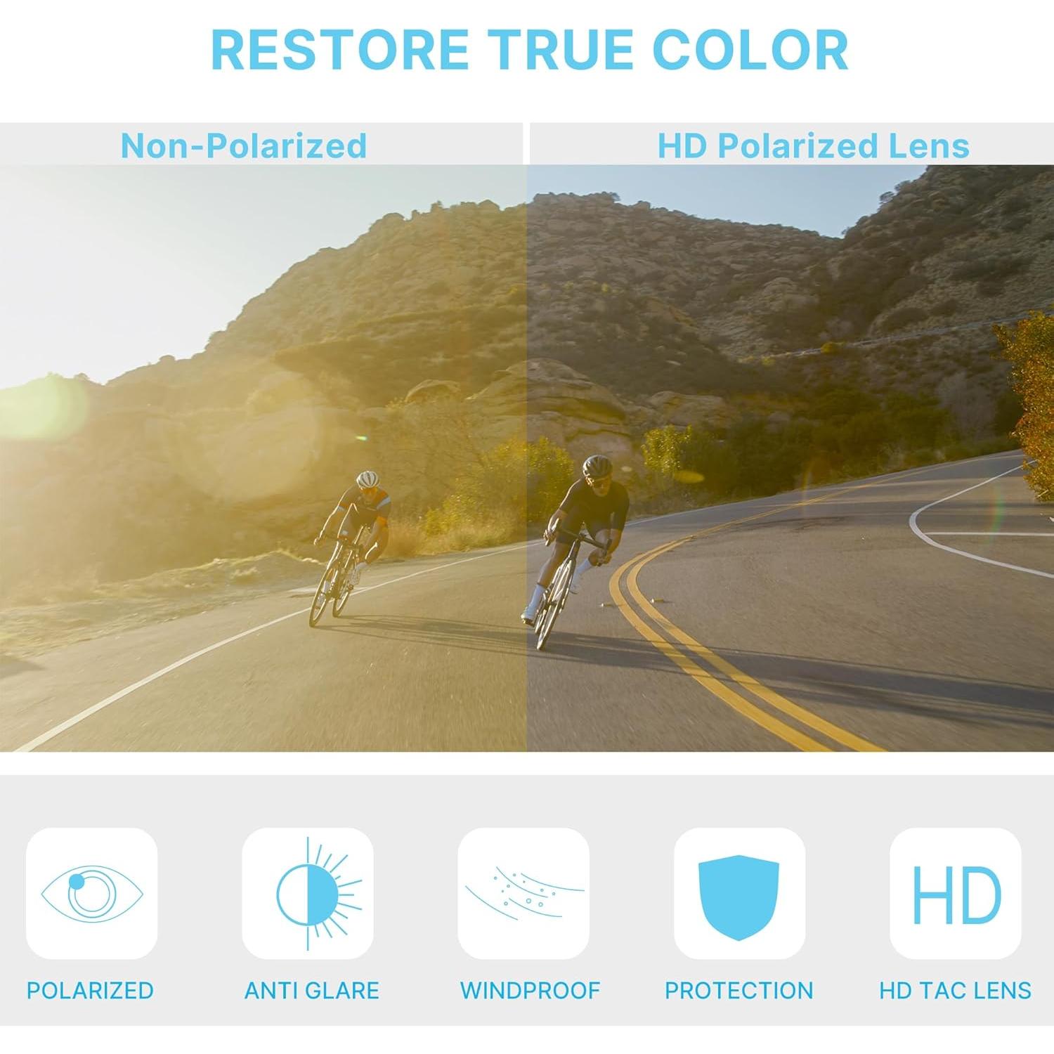 Gafas de Ciclismo Polarizadas YOZISS Cg9033b-b UV400