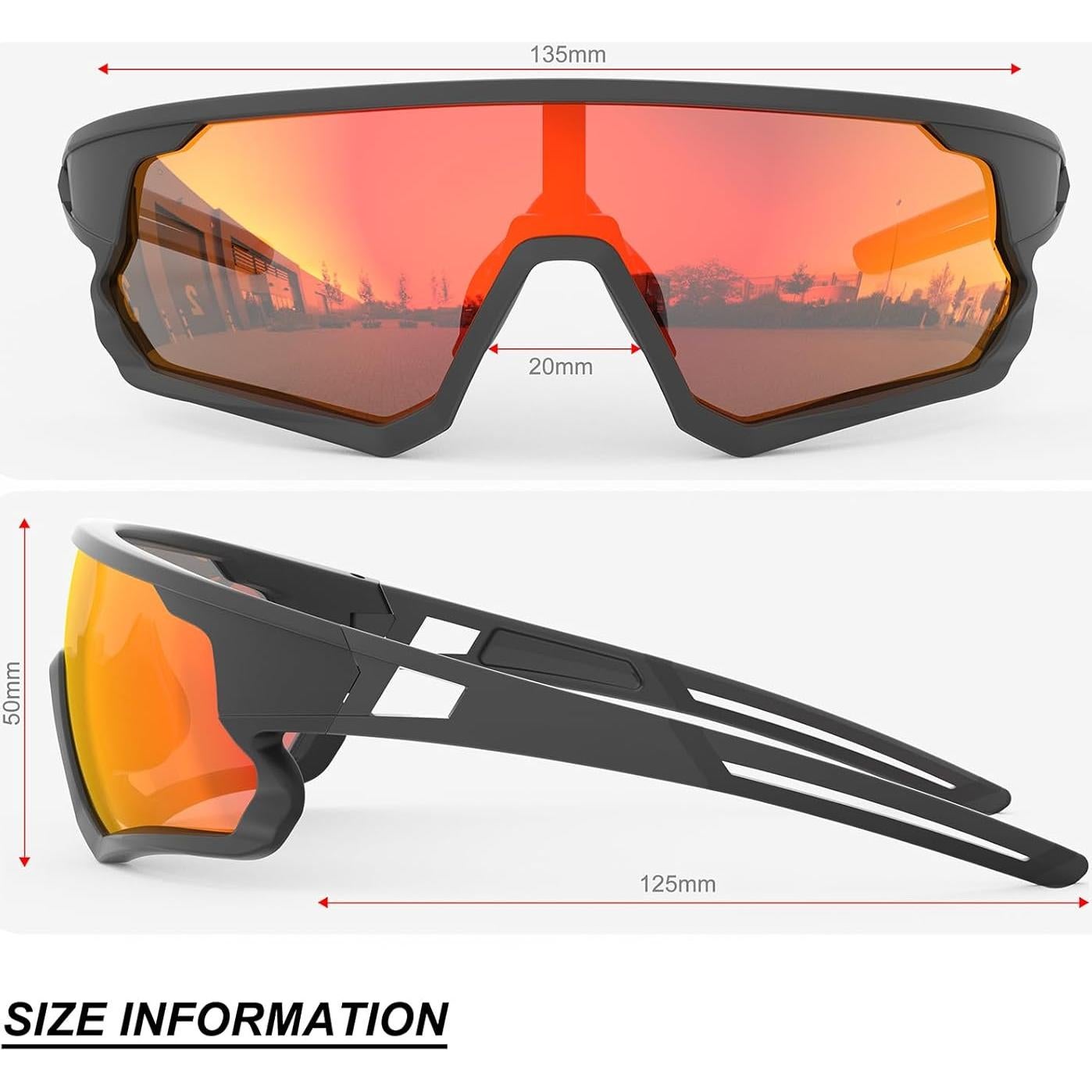 Gafas de Ciclismo Polarizadas YOZISS Cg9012b-r UV400