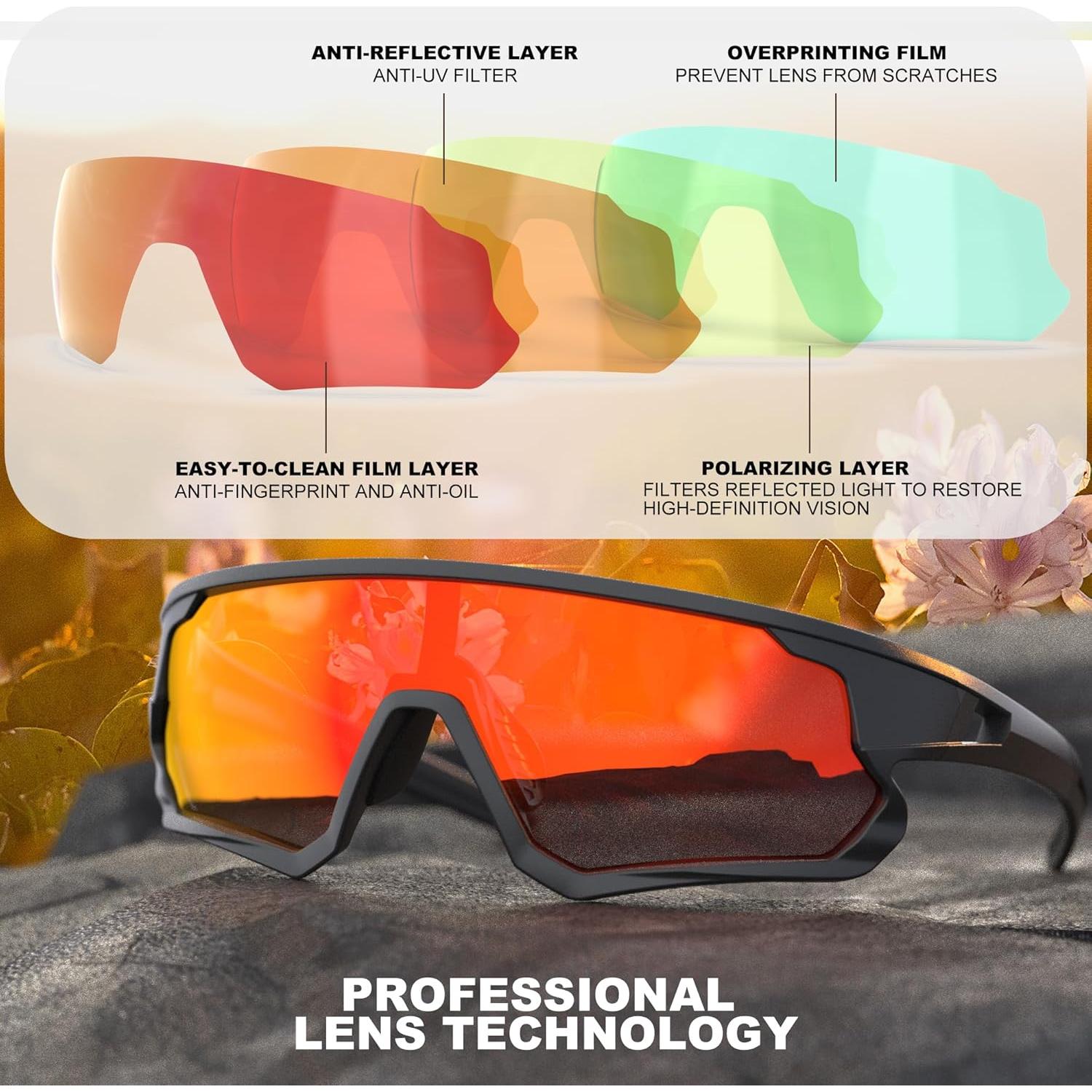 Gafas de Ciclismo Polarizadas YOZISS Cg9012b-r UV400