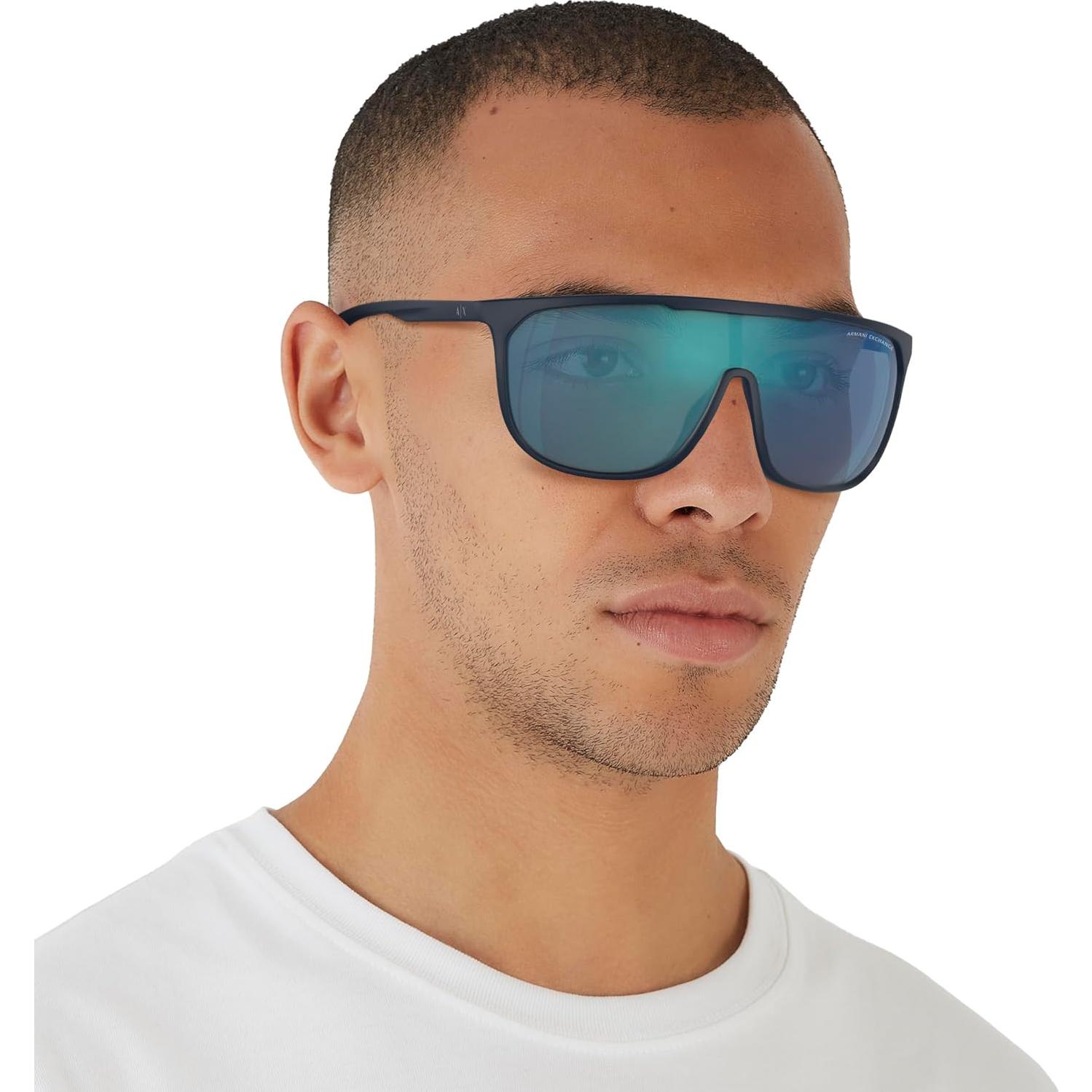 Gafas de sol cuadradas Armani Exchange AX4137SU azul mate