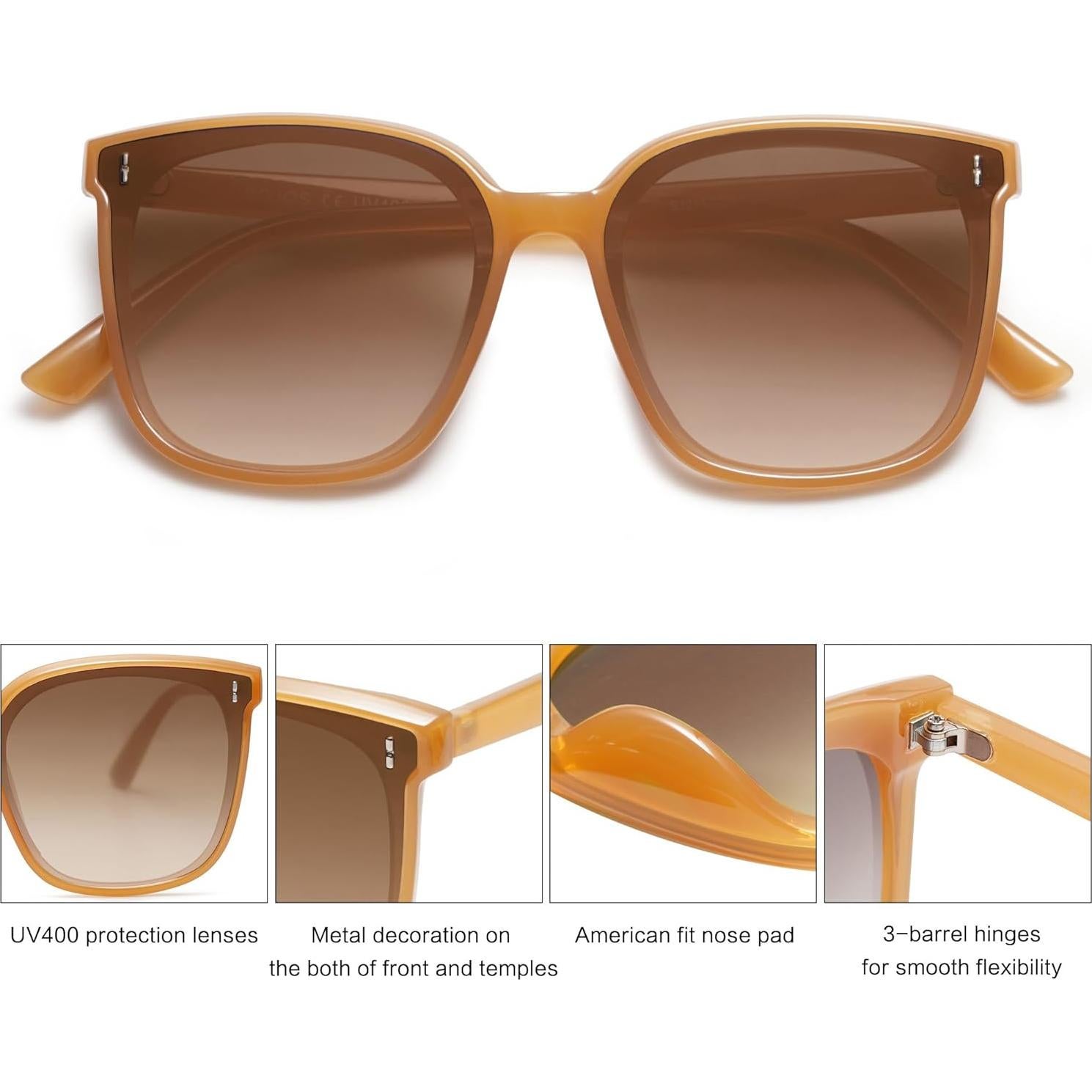 Gafas de sol SojoS SJ2157 UV400 Naranja/Marrón