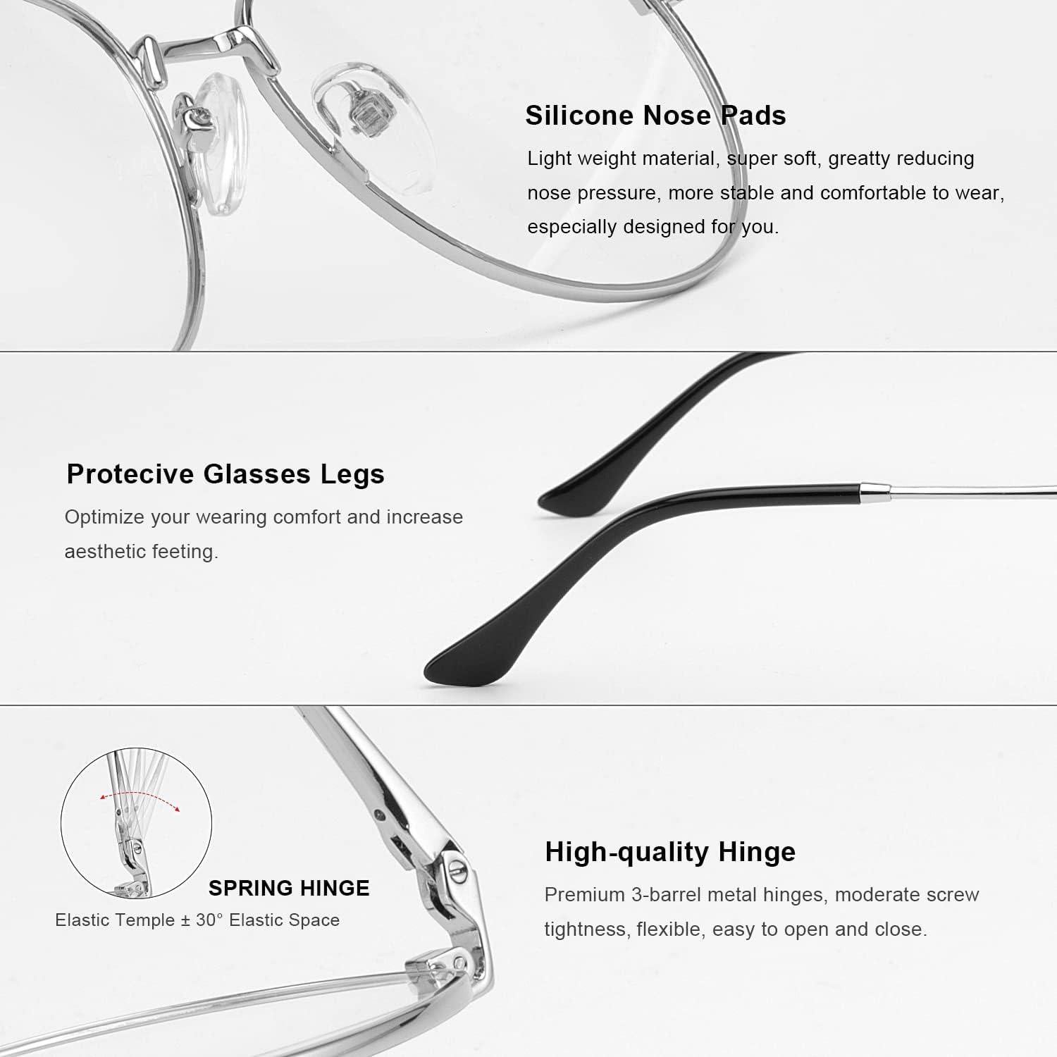 Gafas de lectura aviador RB6456 con luz azul y marco metal